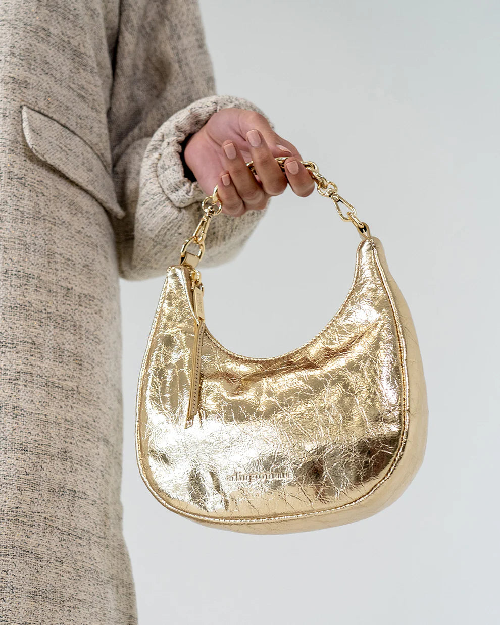 ARLINGTON MILNE Estella Bag GOLD CRINKLE