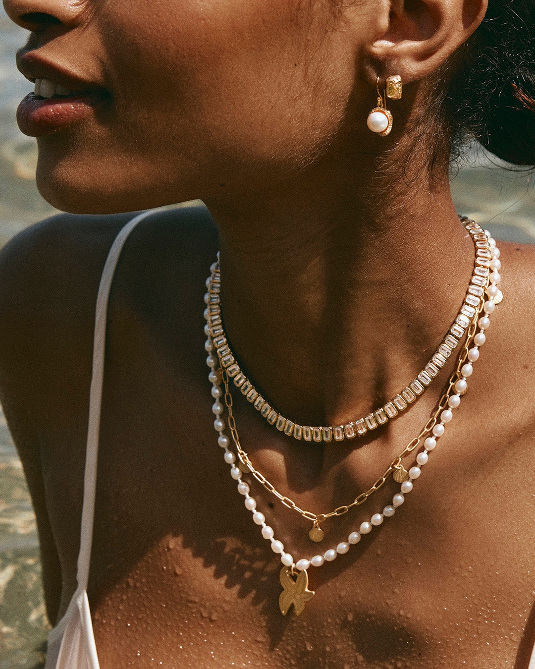 FAIRLEY Blanc Tennis Necklace