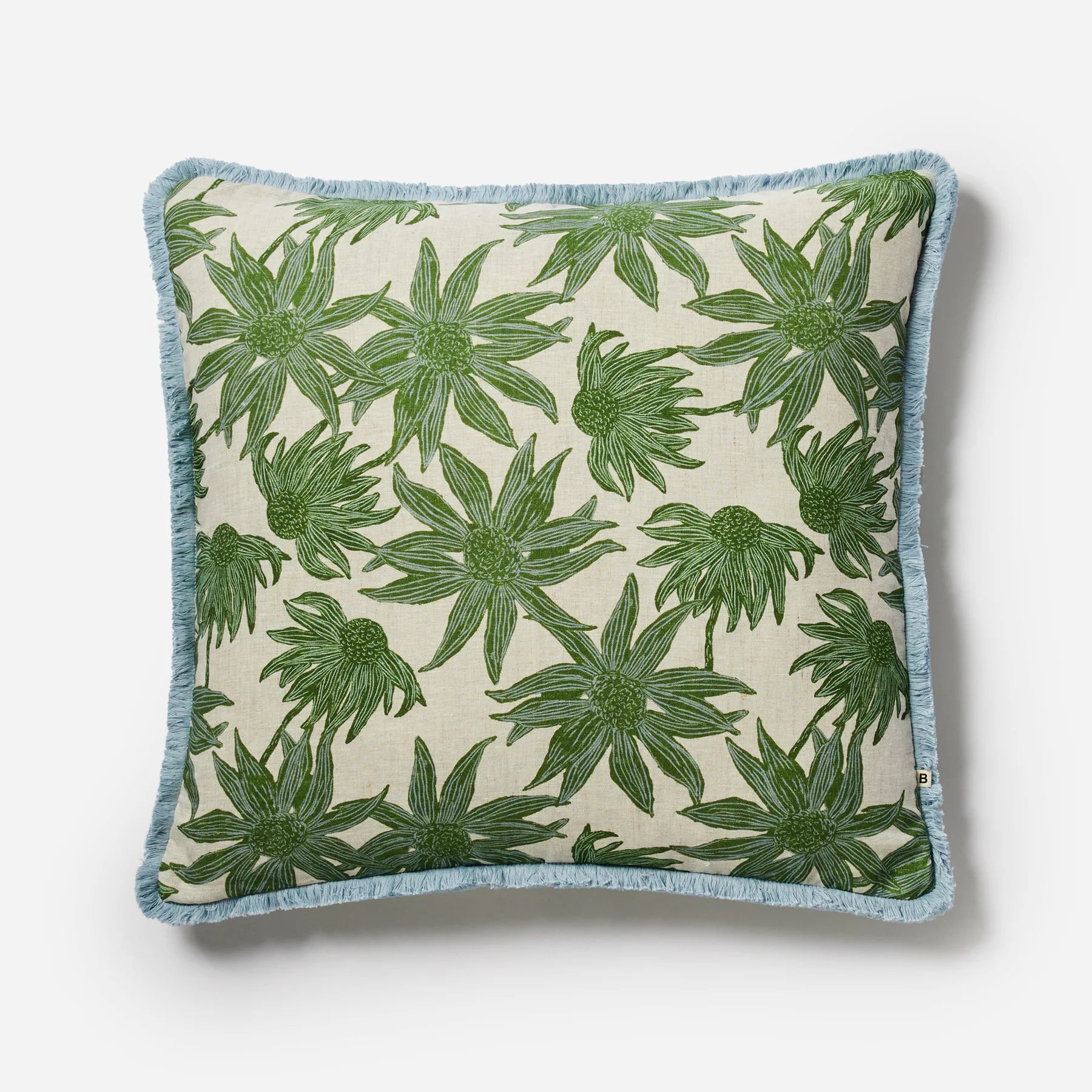 Bonnie & Neil Flannel Flower Cushion 60cm KHAKI