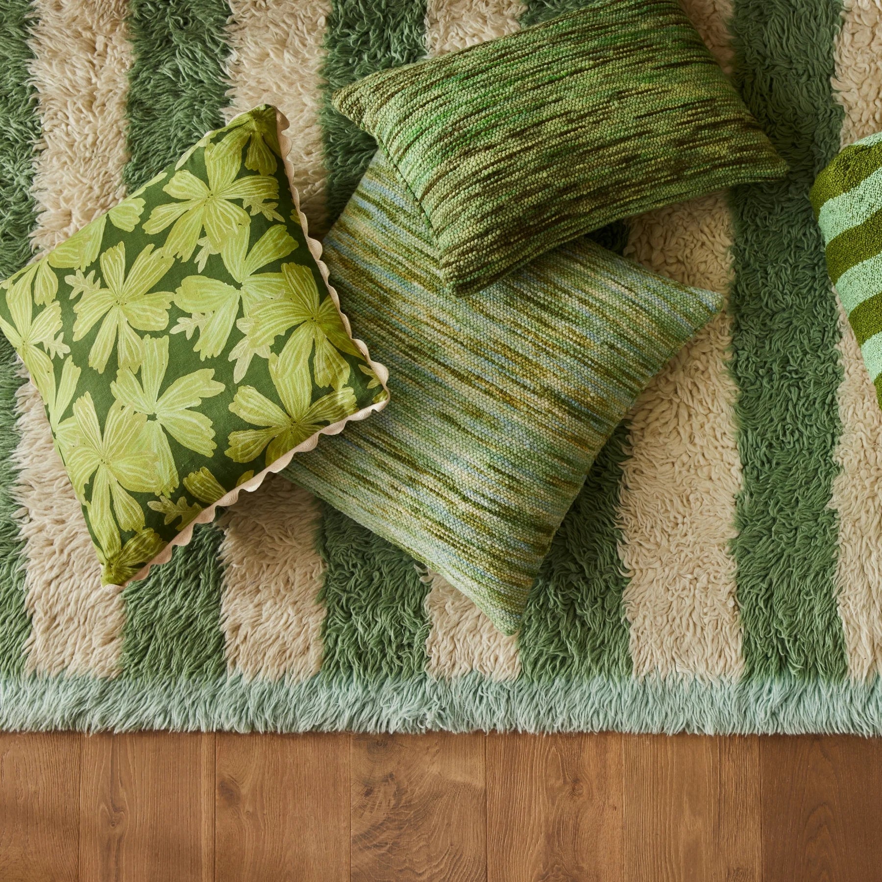 Bonnie & Neil Wool Marle Cushion 60cm SAGE