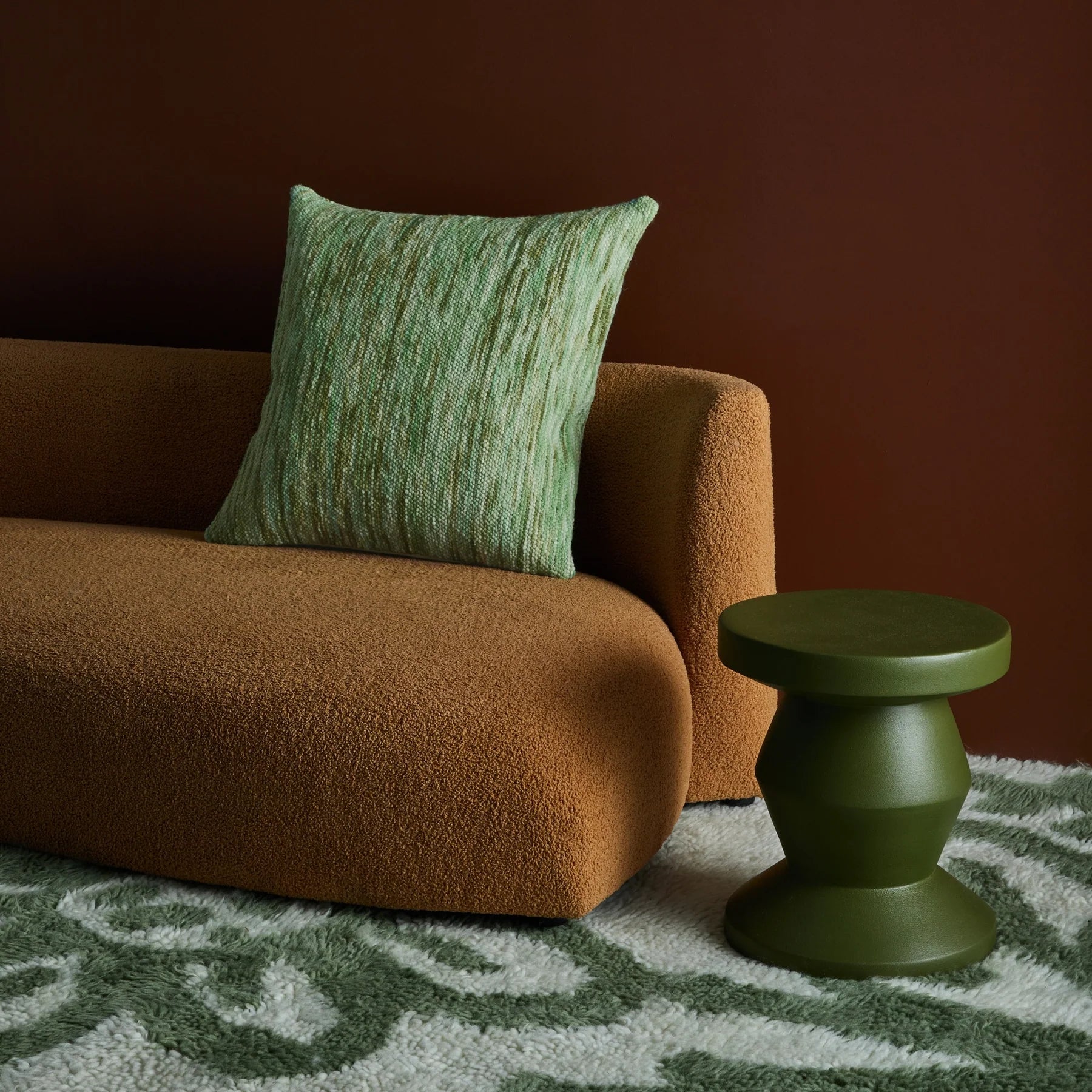 Bonnie & Neil Wool Marle Cushion 60cm SAGE