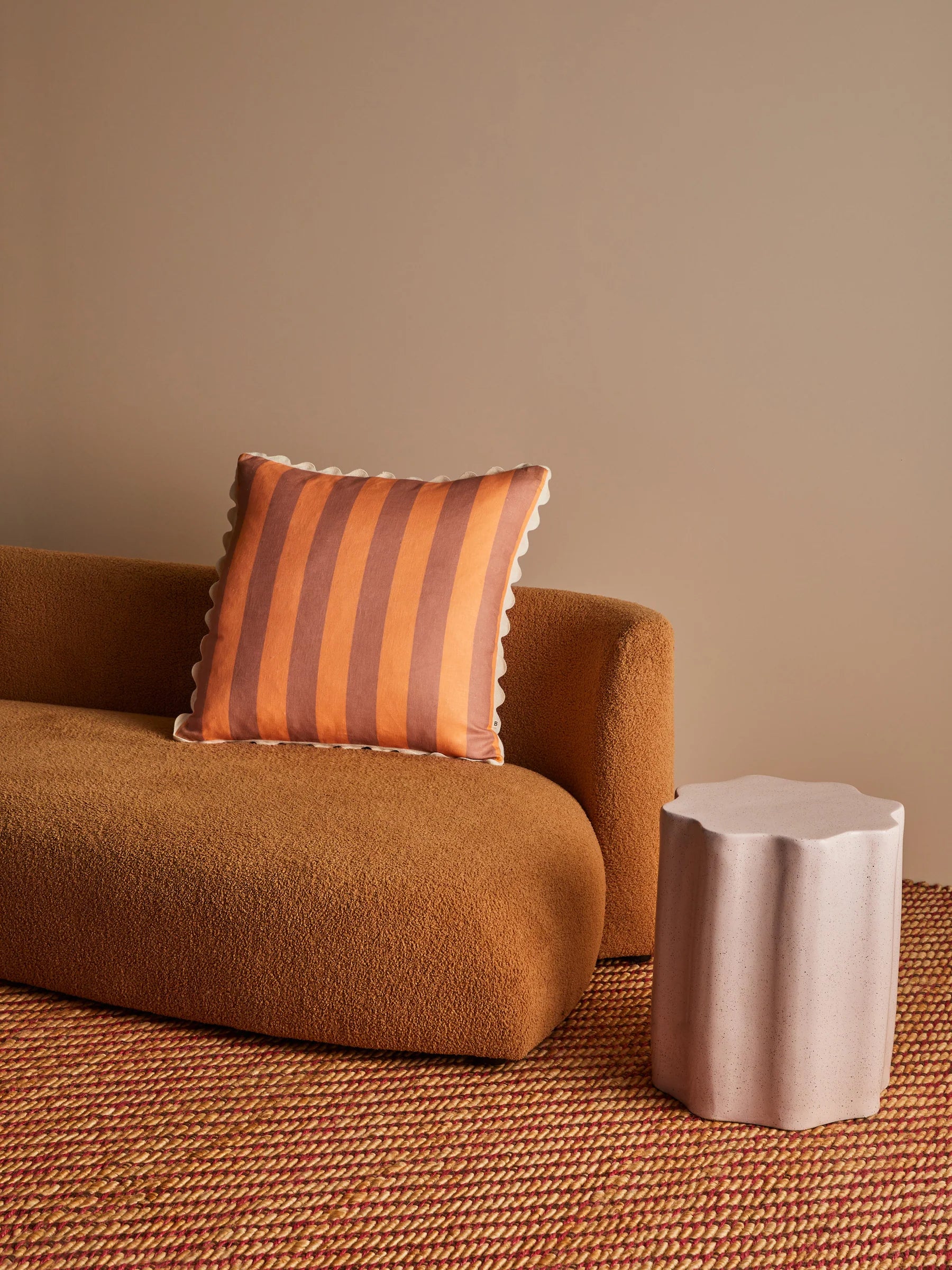 Bonnie & Neil Bold Stripe Peach Cushion 60CM