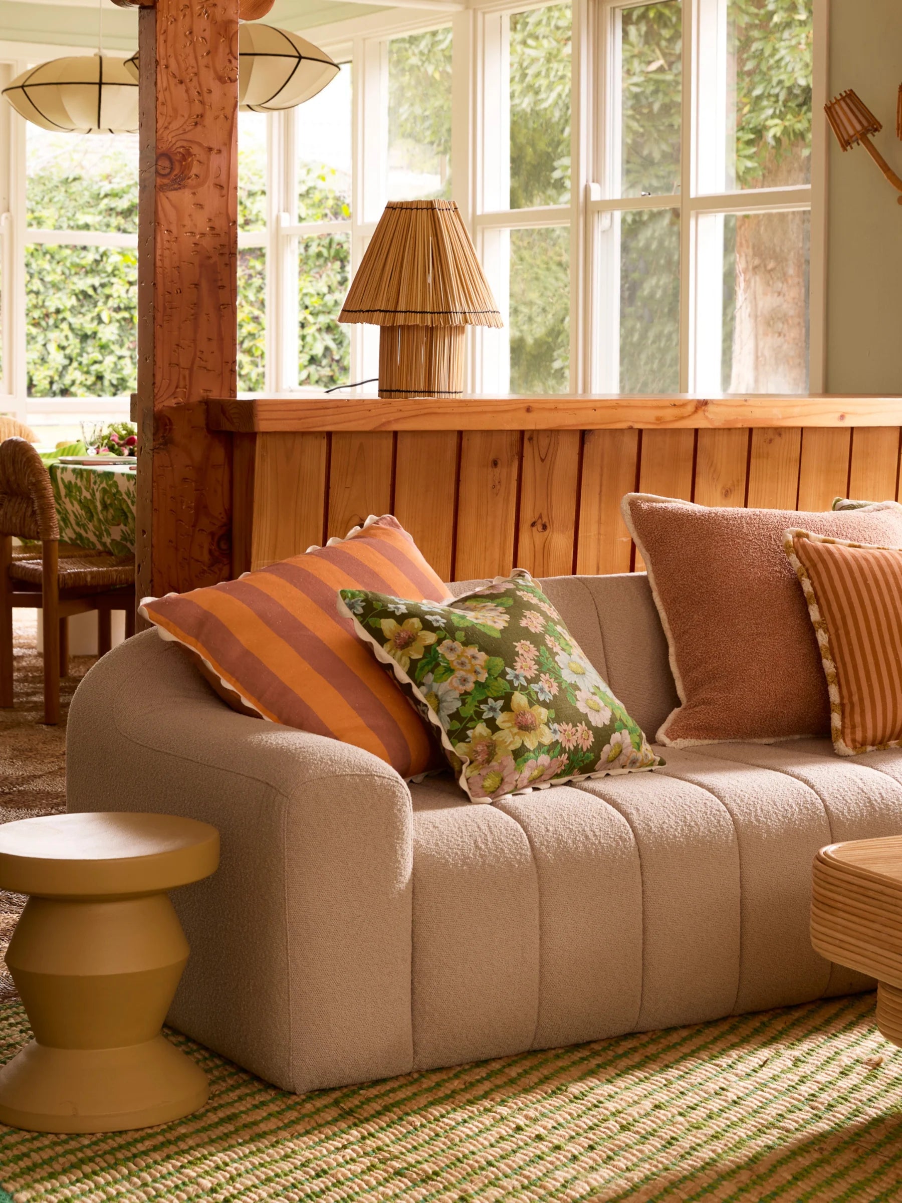 Bonnie & Neil Bold Stripe Peach Cushion 60CM