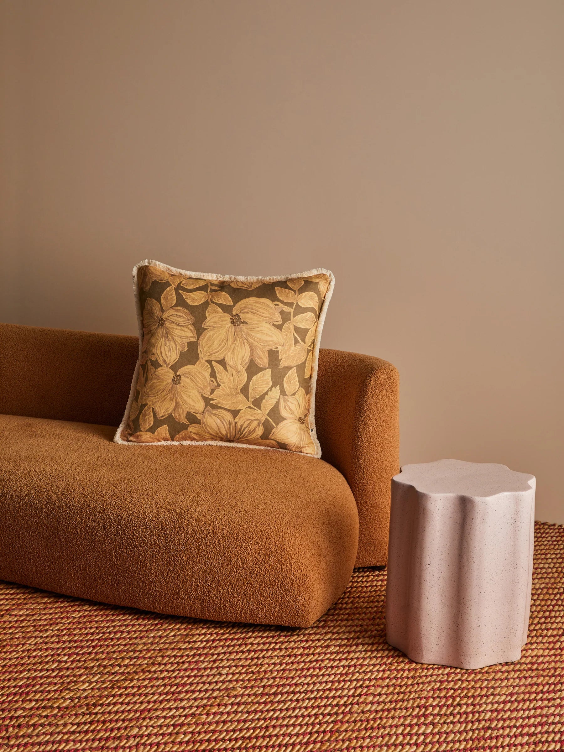 Bonnie & Neil Azalea Caramel Cushion 60cm