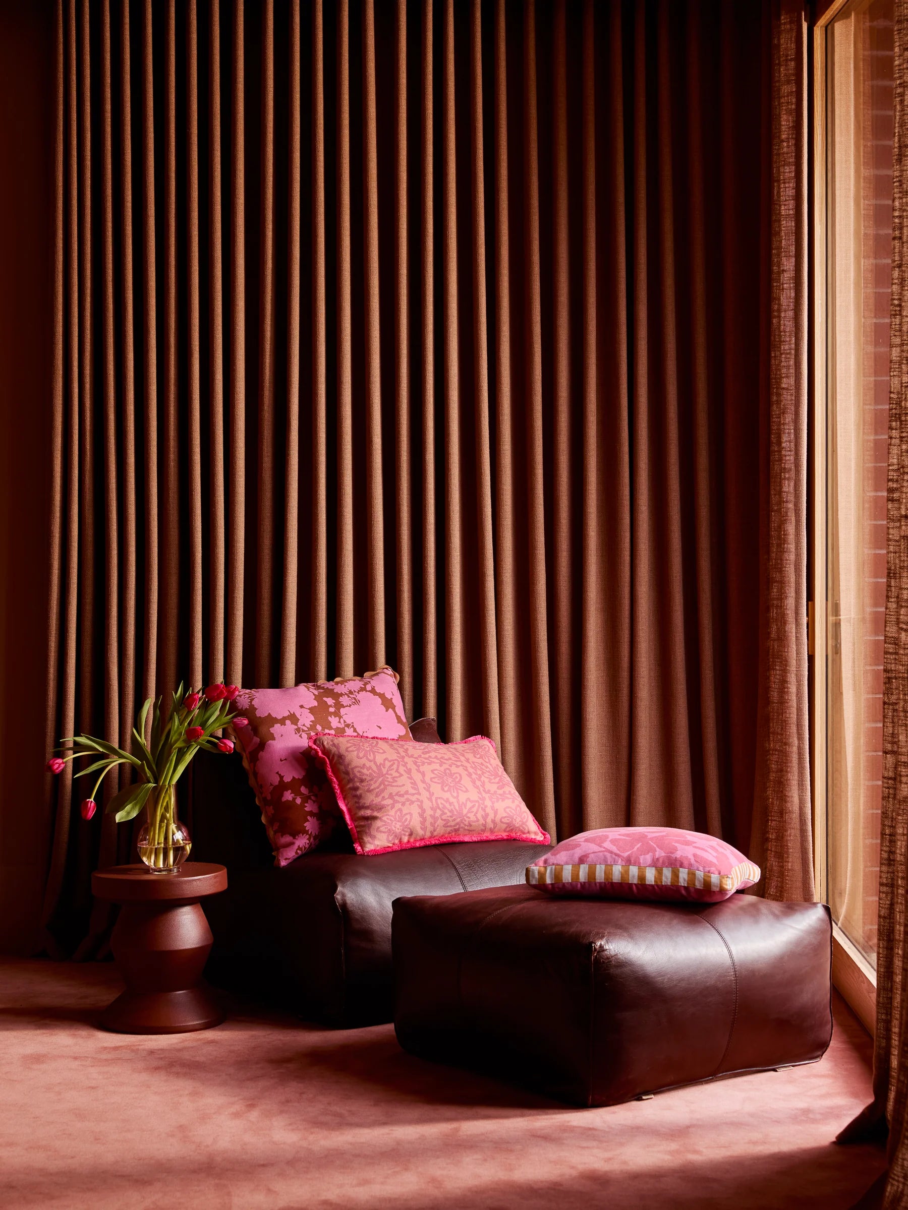Bonnie & Neil Gardenia Cerise Cushion 60CM