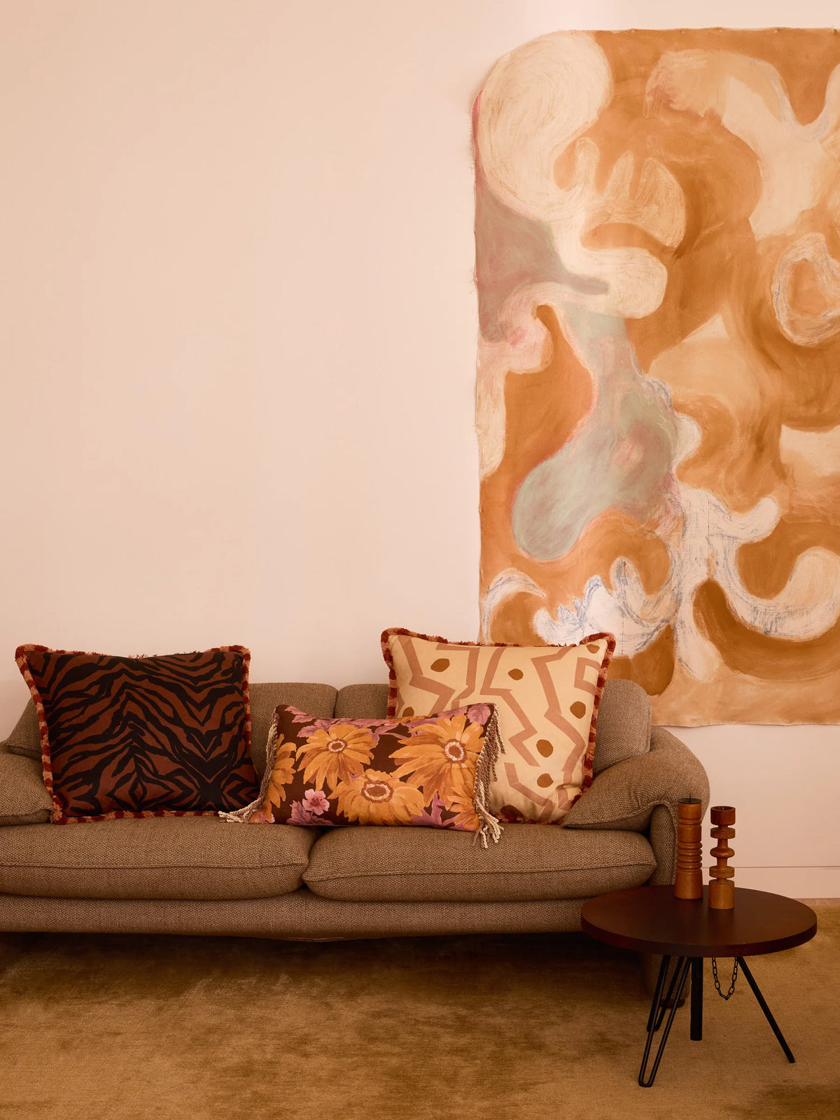 Bonnie & Neil Memphis Cushion Wheat 60cm