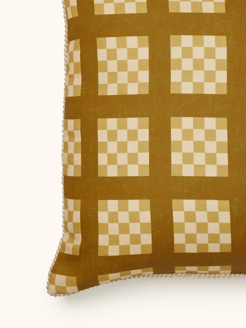 Bonnie & Neil Lattice Cushion WHEAT 60cm