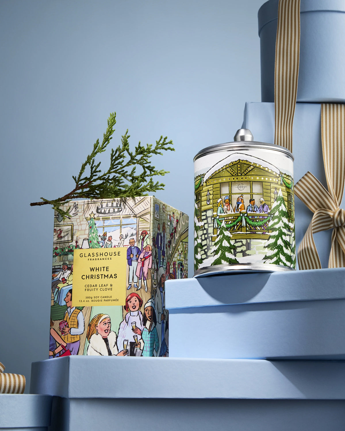 GLASSHOUSE 380g Candle WHITE CHRISTMAS