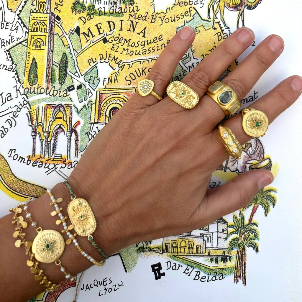 Ruby Teva Anokhi Green Apatite Ring