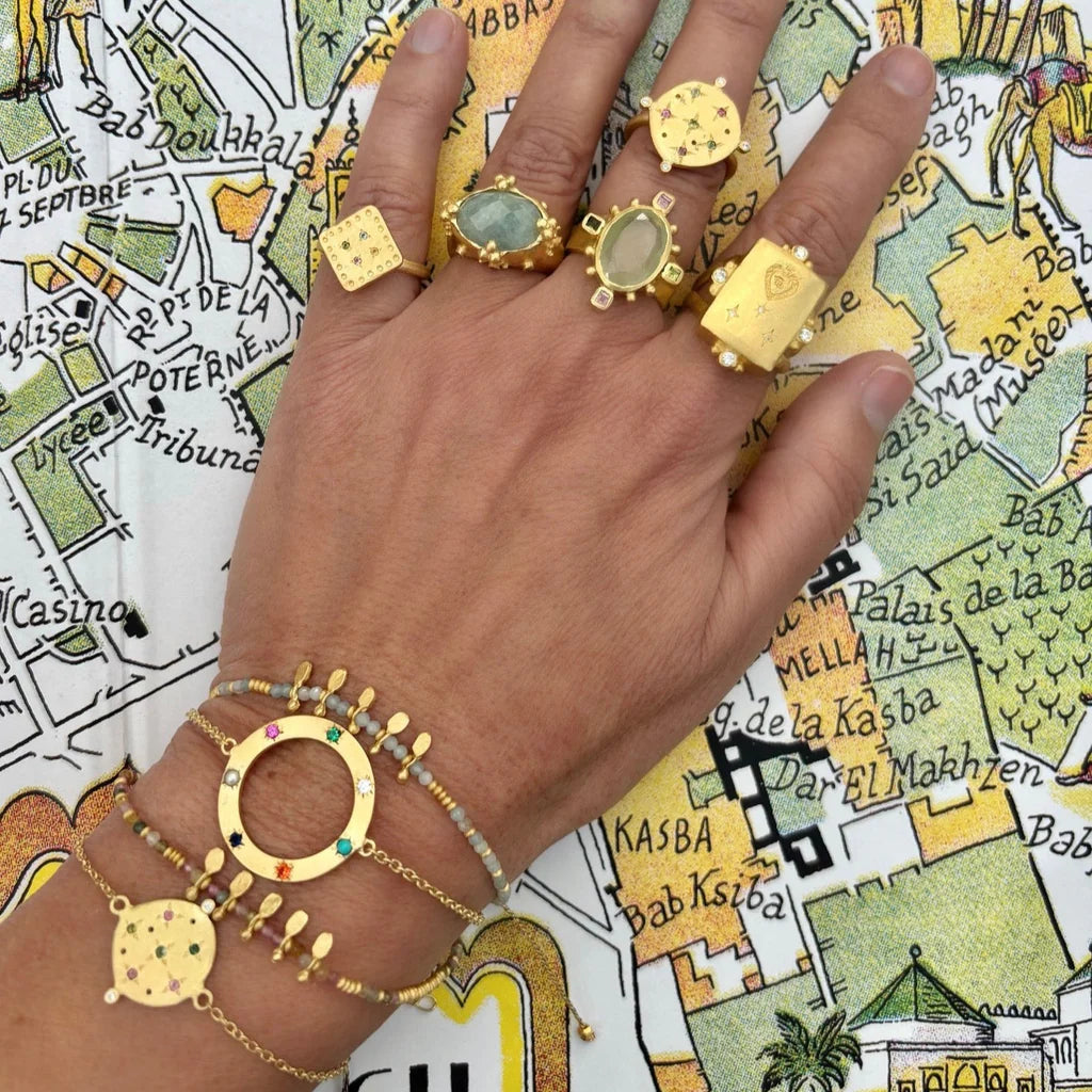 Ruby Teva Safi Gold Chain Bracelet