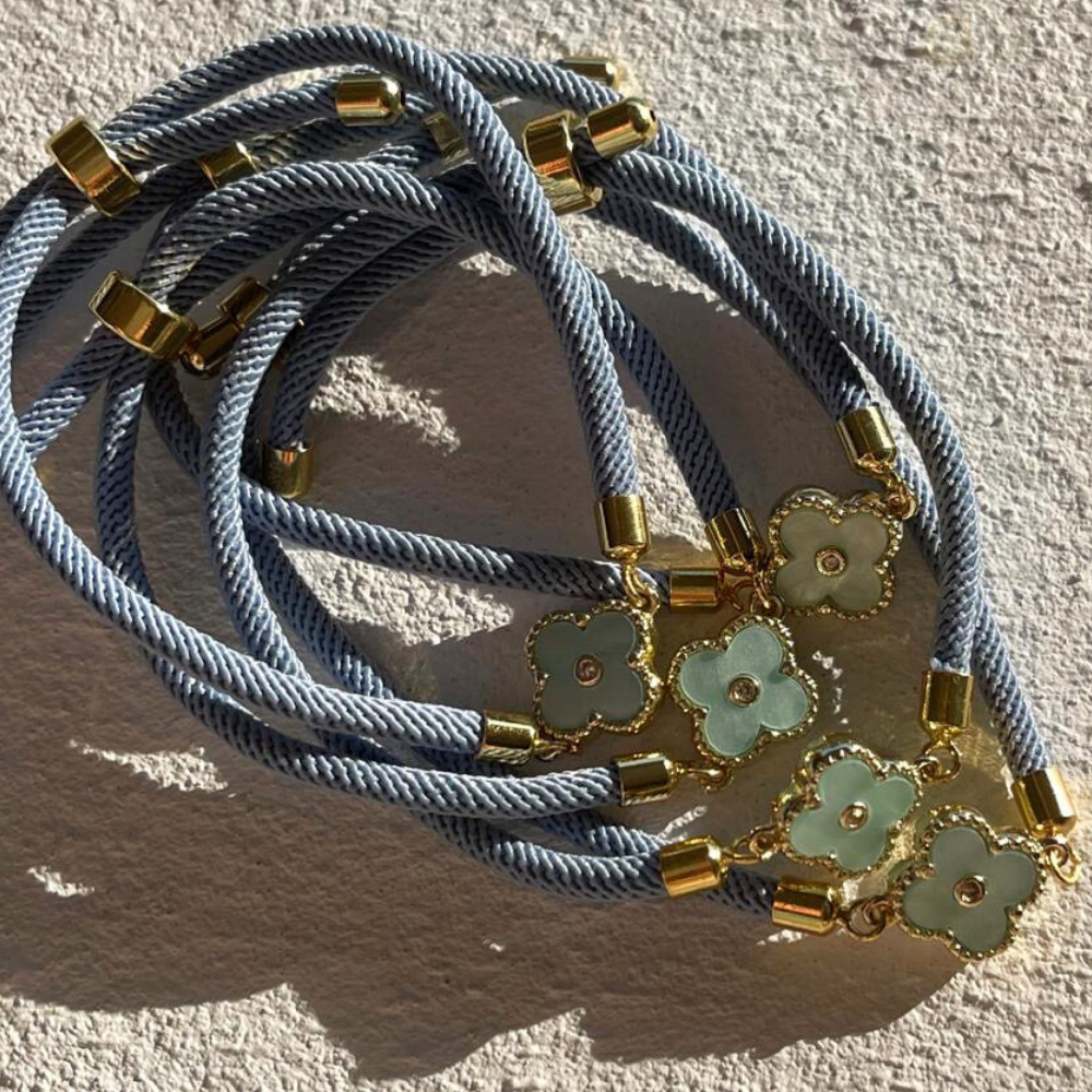 HEI TAI Fleur Slide Bracelet CORNFLOWER BLUE