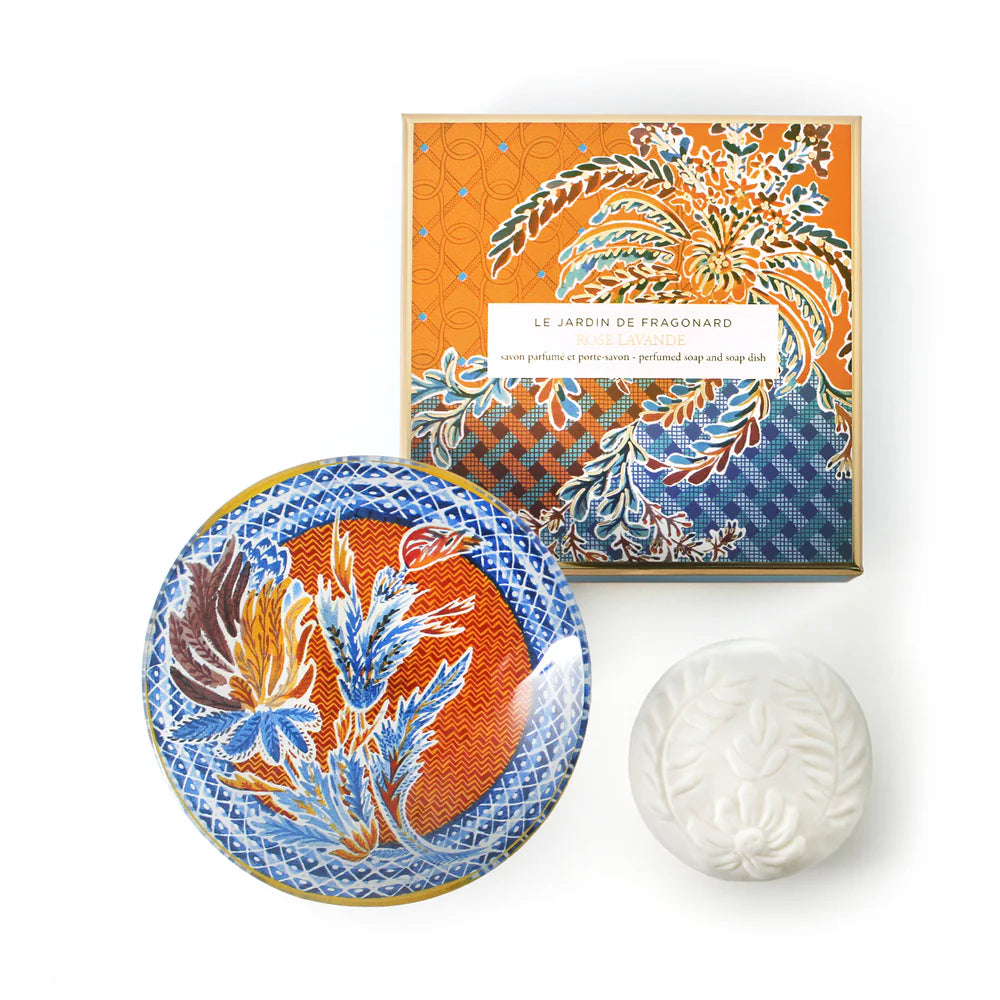 FRAGONARD Soap & Dish Set ROSE LAVANDE