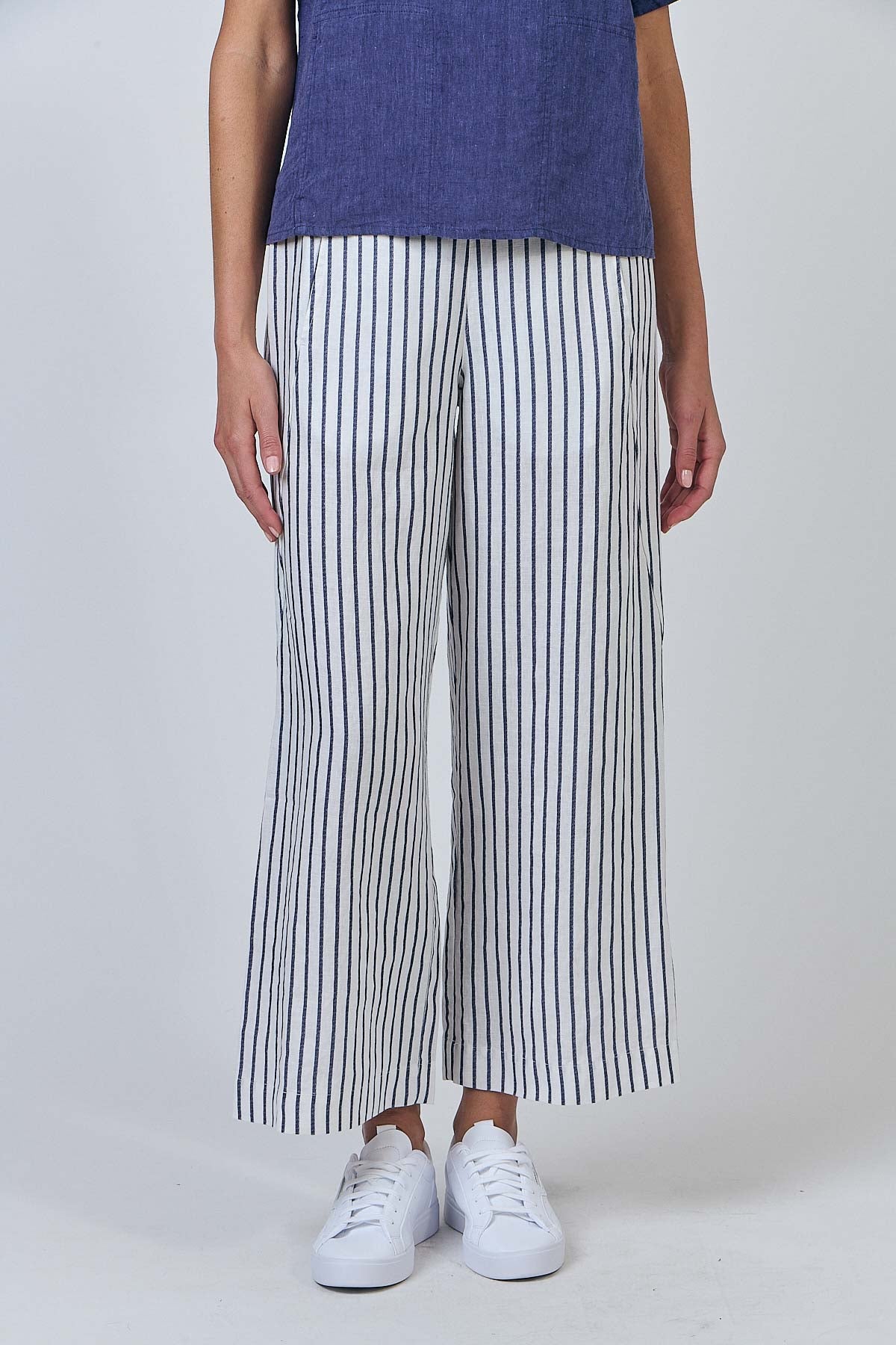 OLIVE ET JULIE Linen Pant BLUEBERRY STRIPE