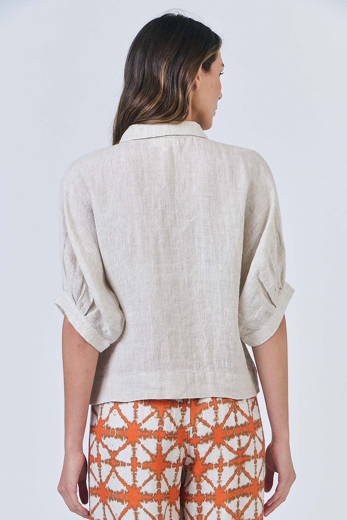 OLIVE ET JULIE Linen Button Shirt SOYBEAN