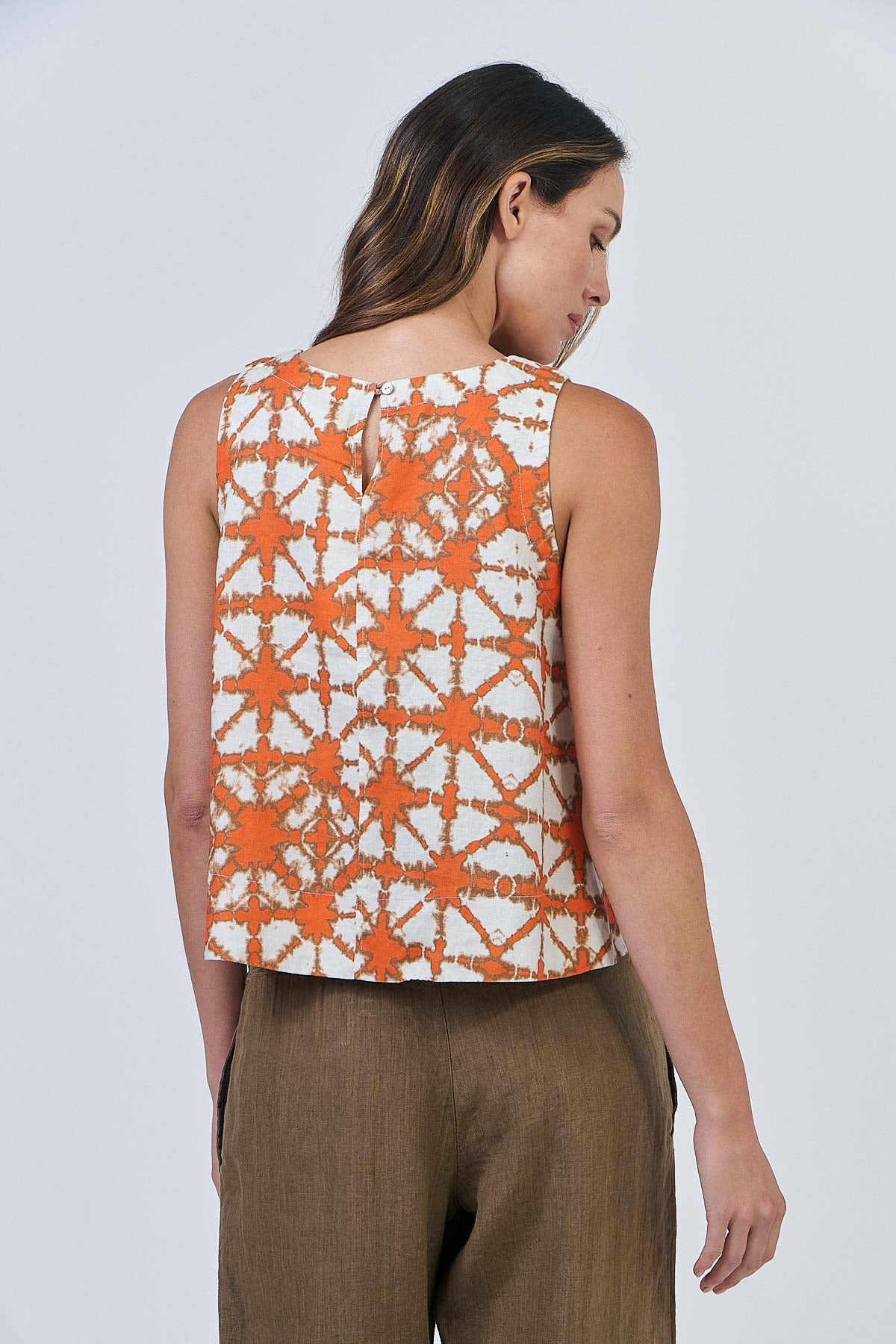 OLIVE ET JULIE Linen Shell Top URCHIN ORANGE