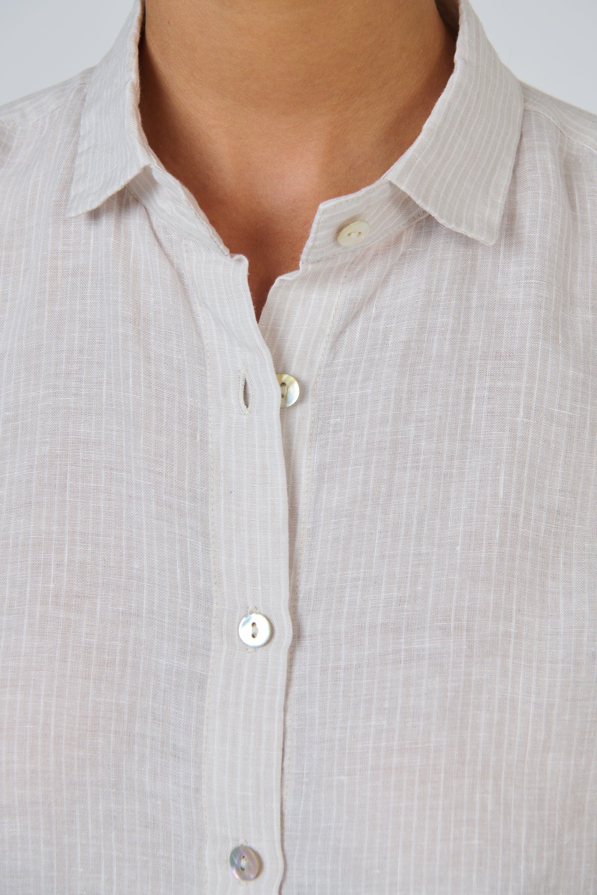 OLIVE ET JULIE 3/4 Sleeve Linen Shirt SESAME
