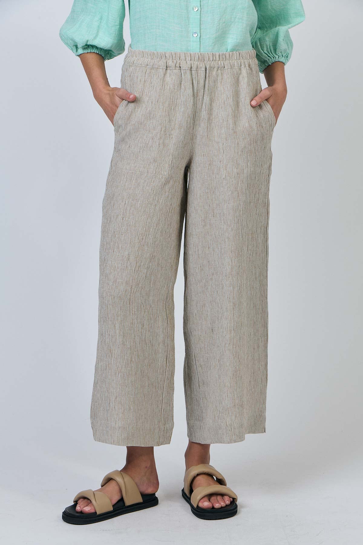 OLIVE ET JULIE Linen Pant FINE STRIPE