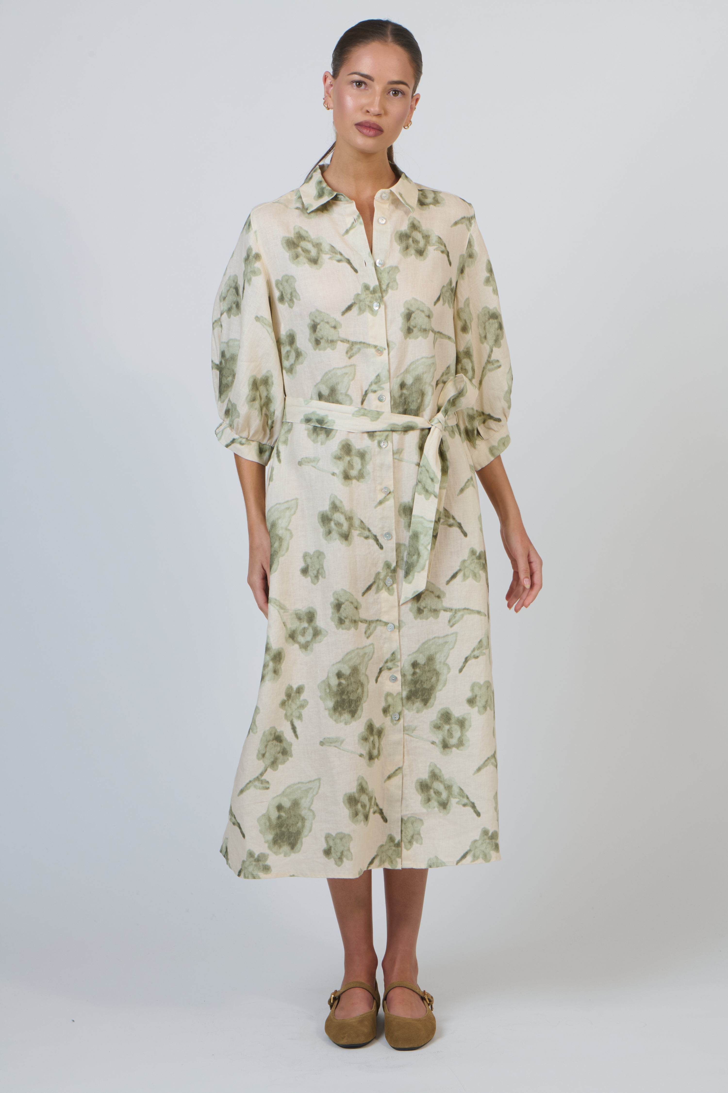 OLIVE ET JULIE Tie Dress PATINA PETALS