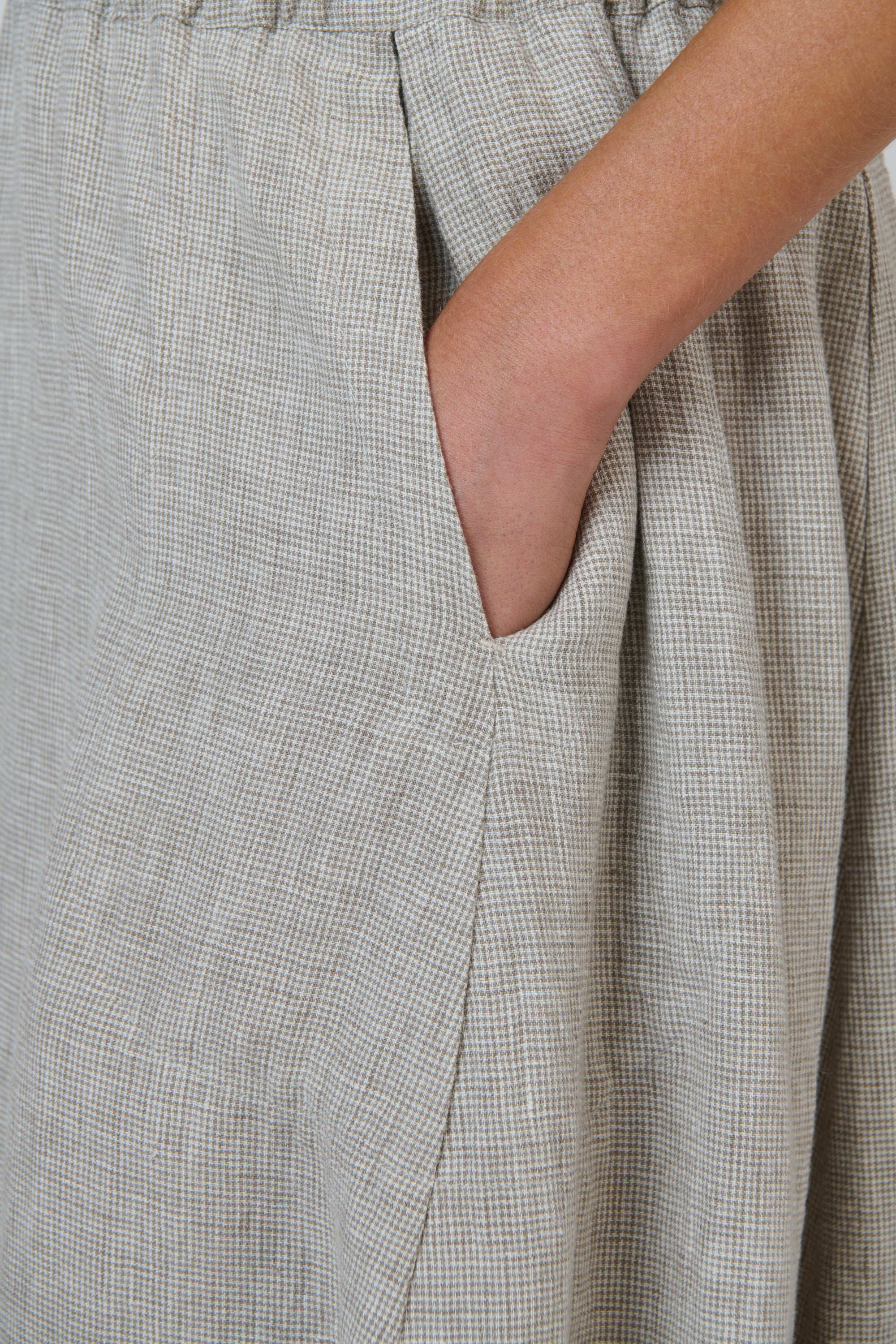 OLIVE ET JULIE Linen Midi Skirt MOUSSE