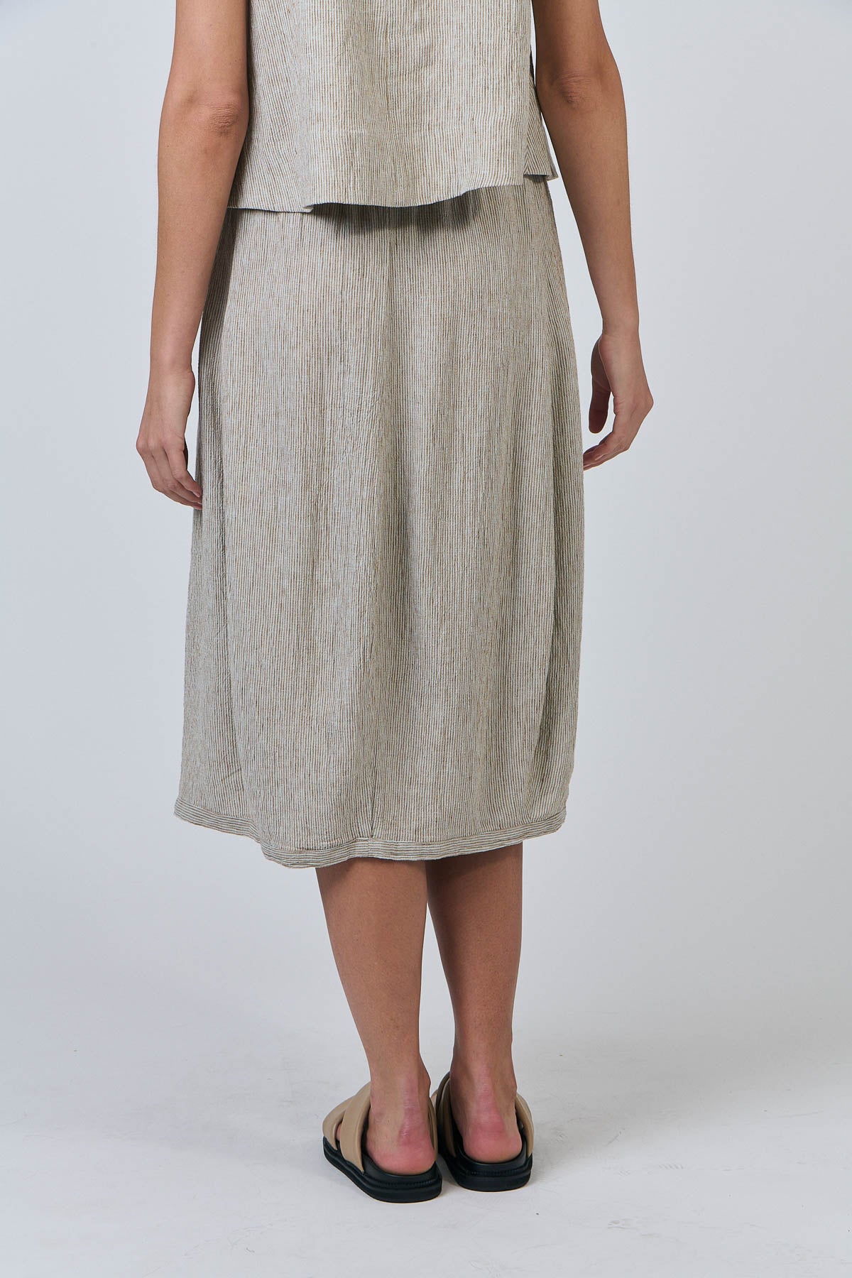 OLIVE ET JULIE Linen Pocket Skirt FINE STRIPE