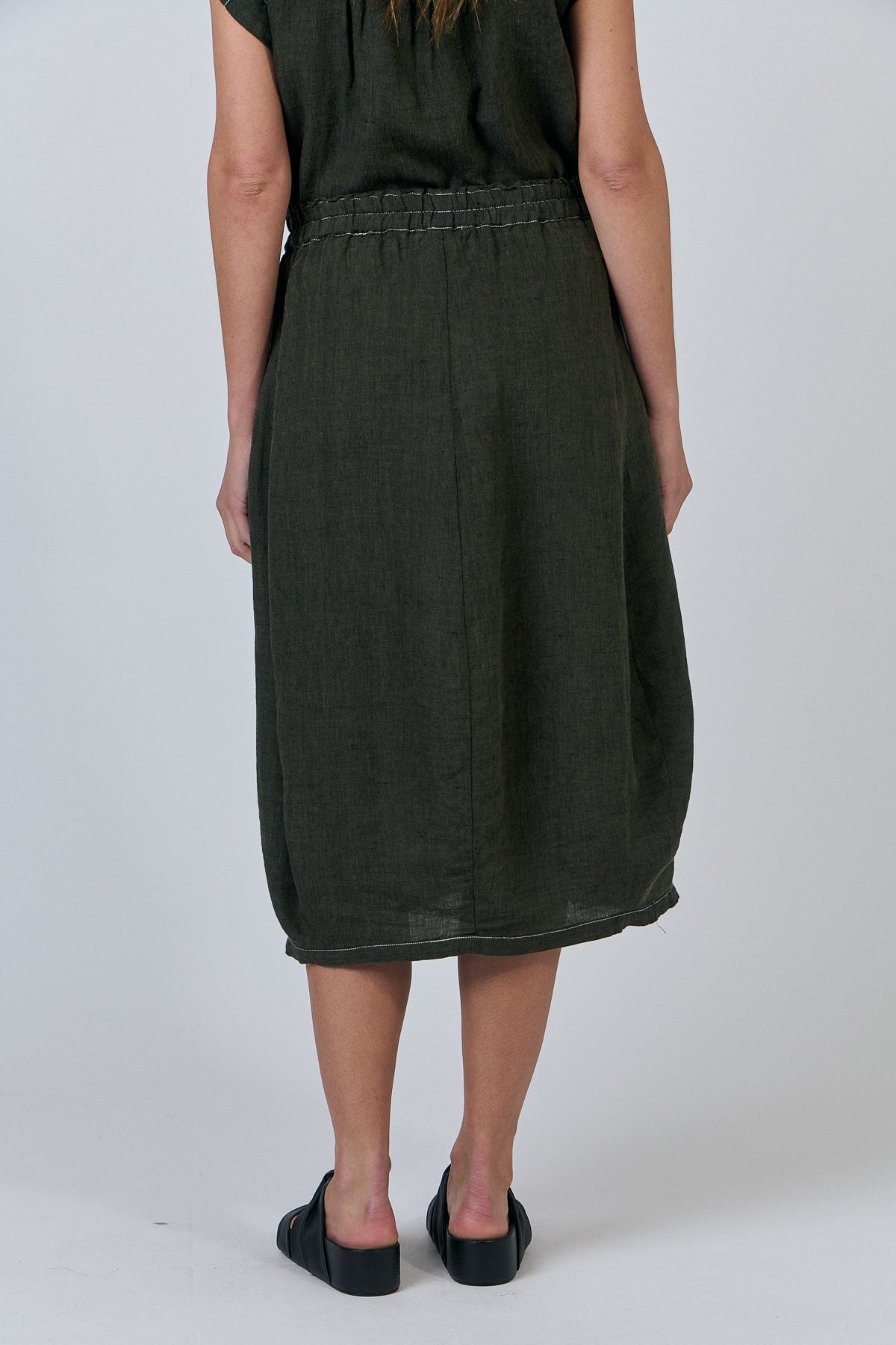 OLIVE ET JULIE Linen Pocket Skirt LICORICE