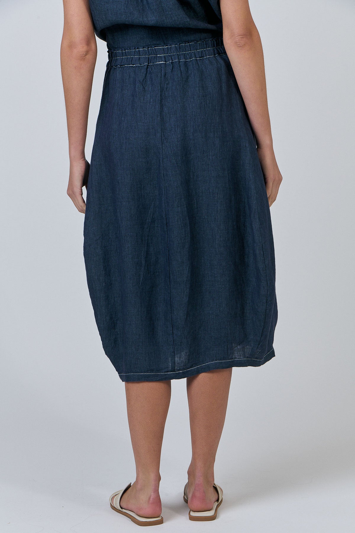 OLIVE ET JULIE Linen Pocket Skirt POSEIDON