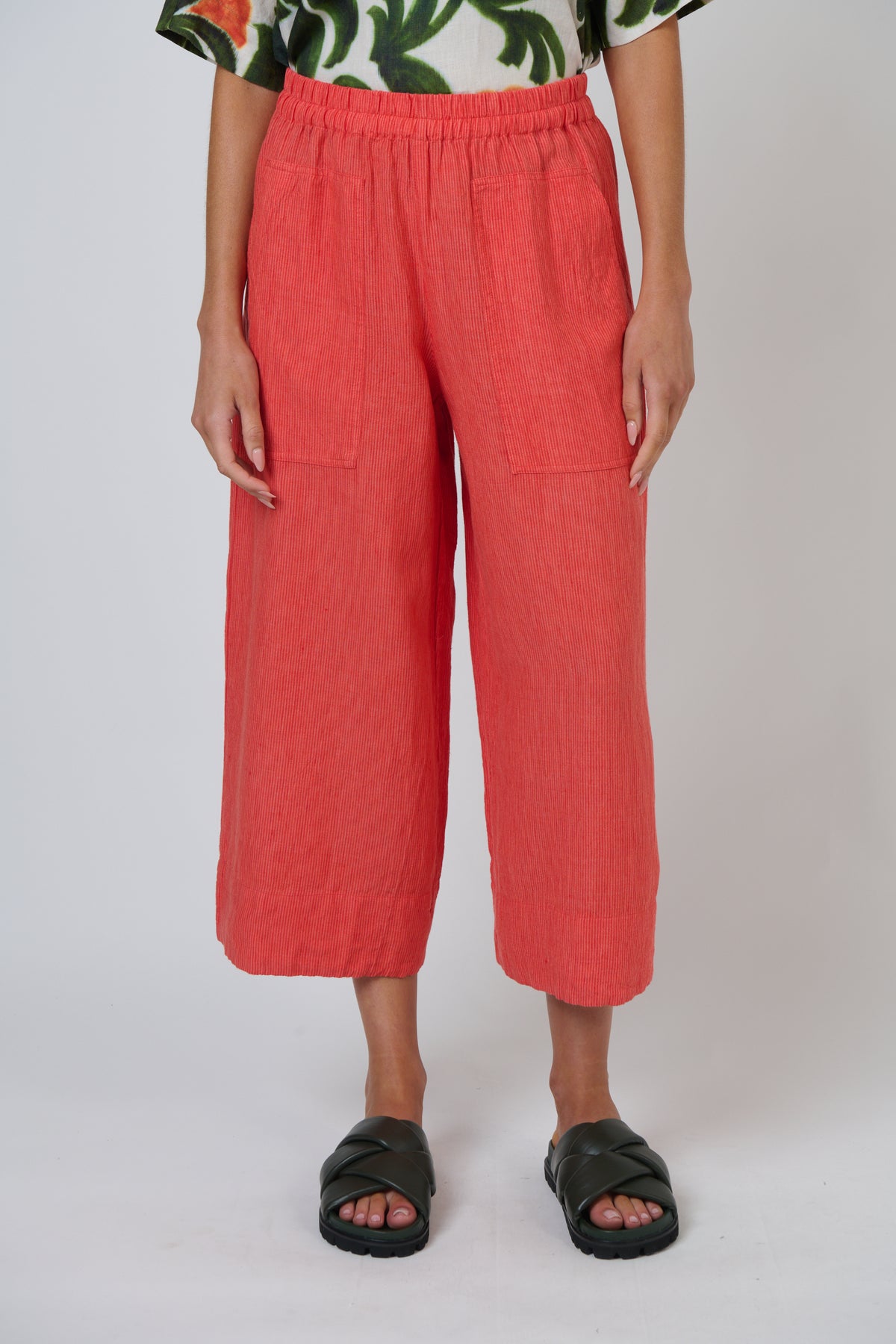 OLIVE ET JULIE Cropped Linen Pant SUNSET STRIP