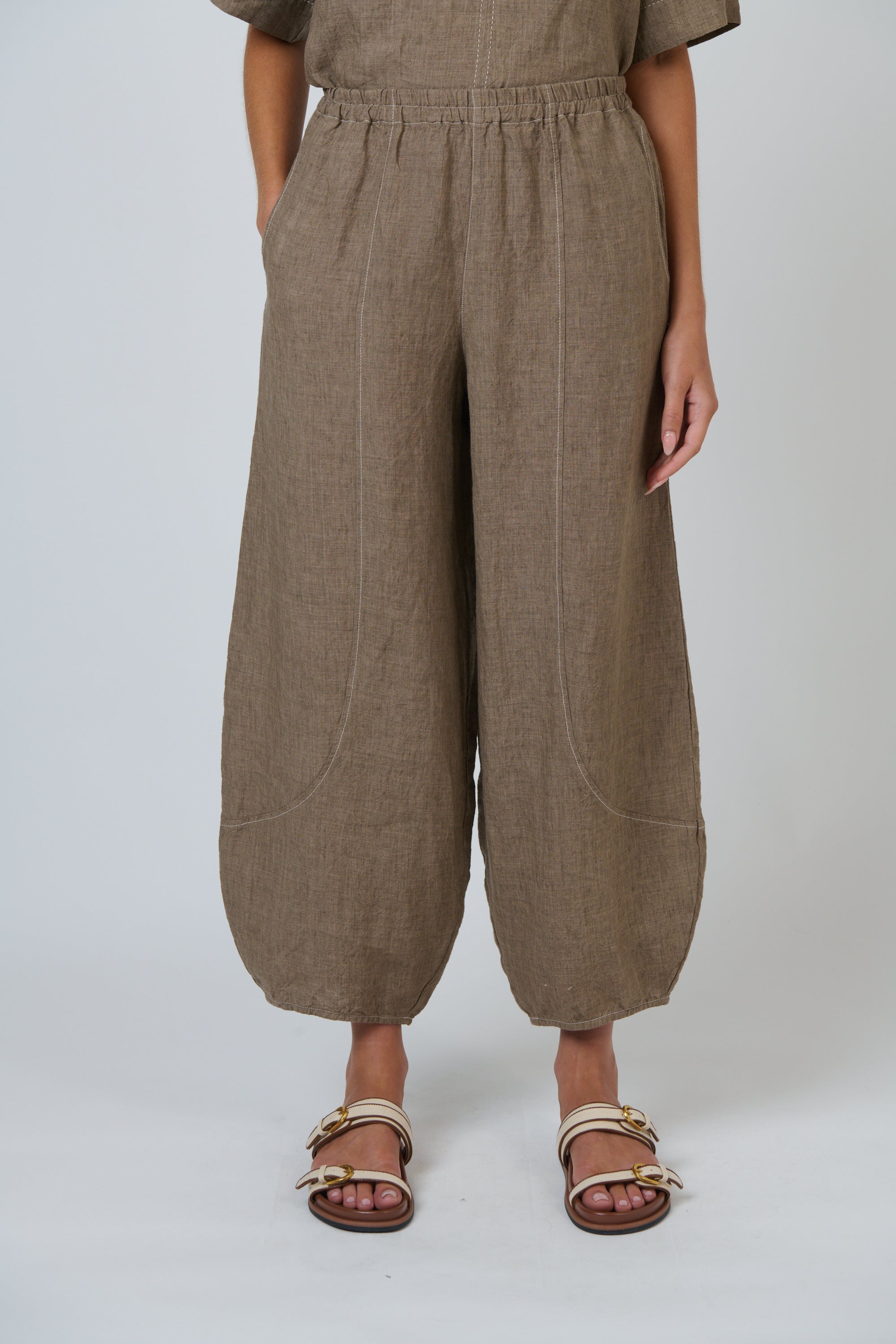 OLIVE ET JULIE Linen Balloon Pant AGATE