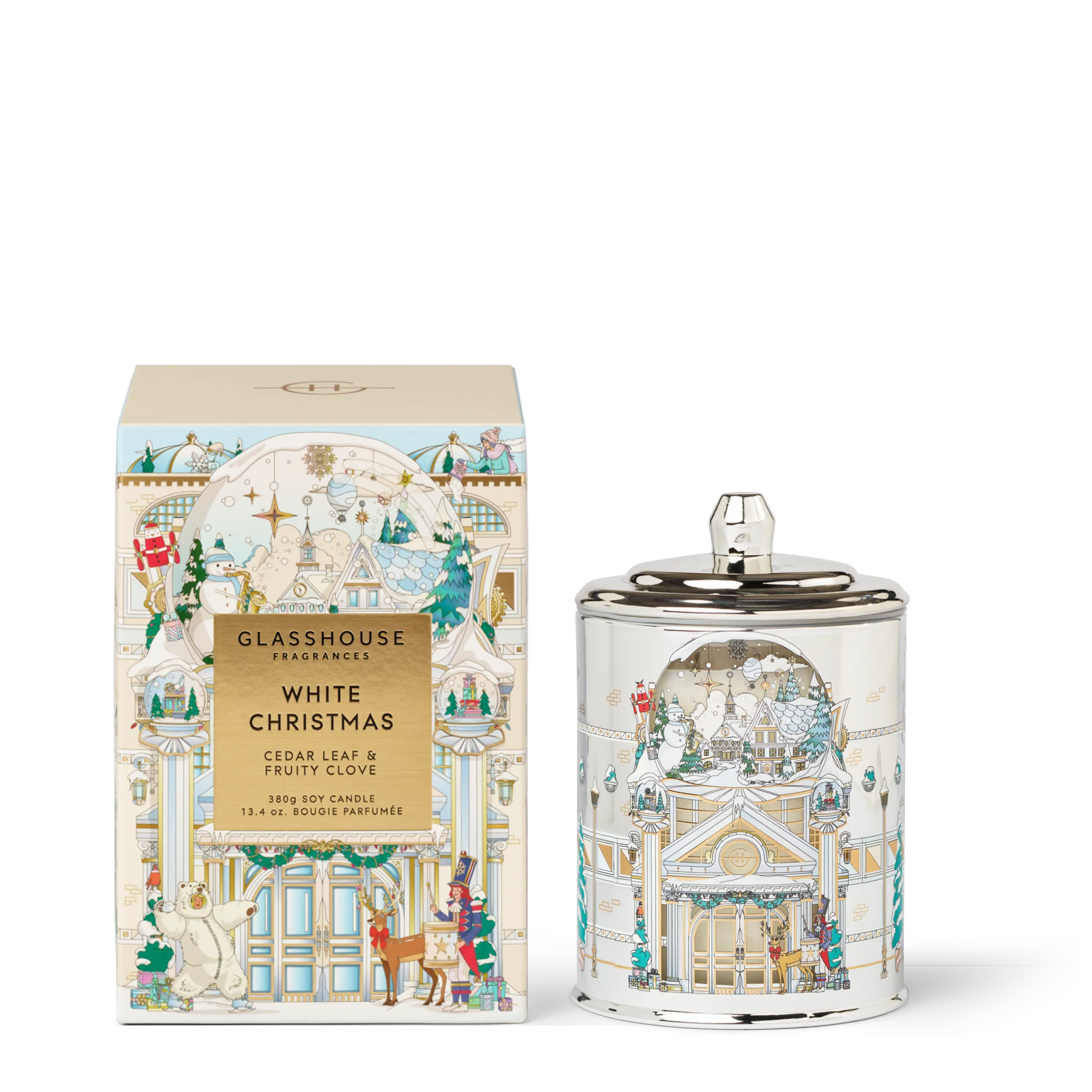 GF 380g Candle WHITE CHRISTMAS