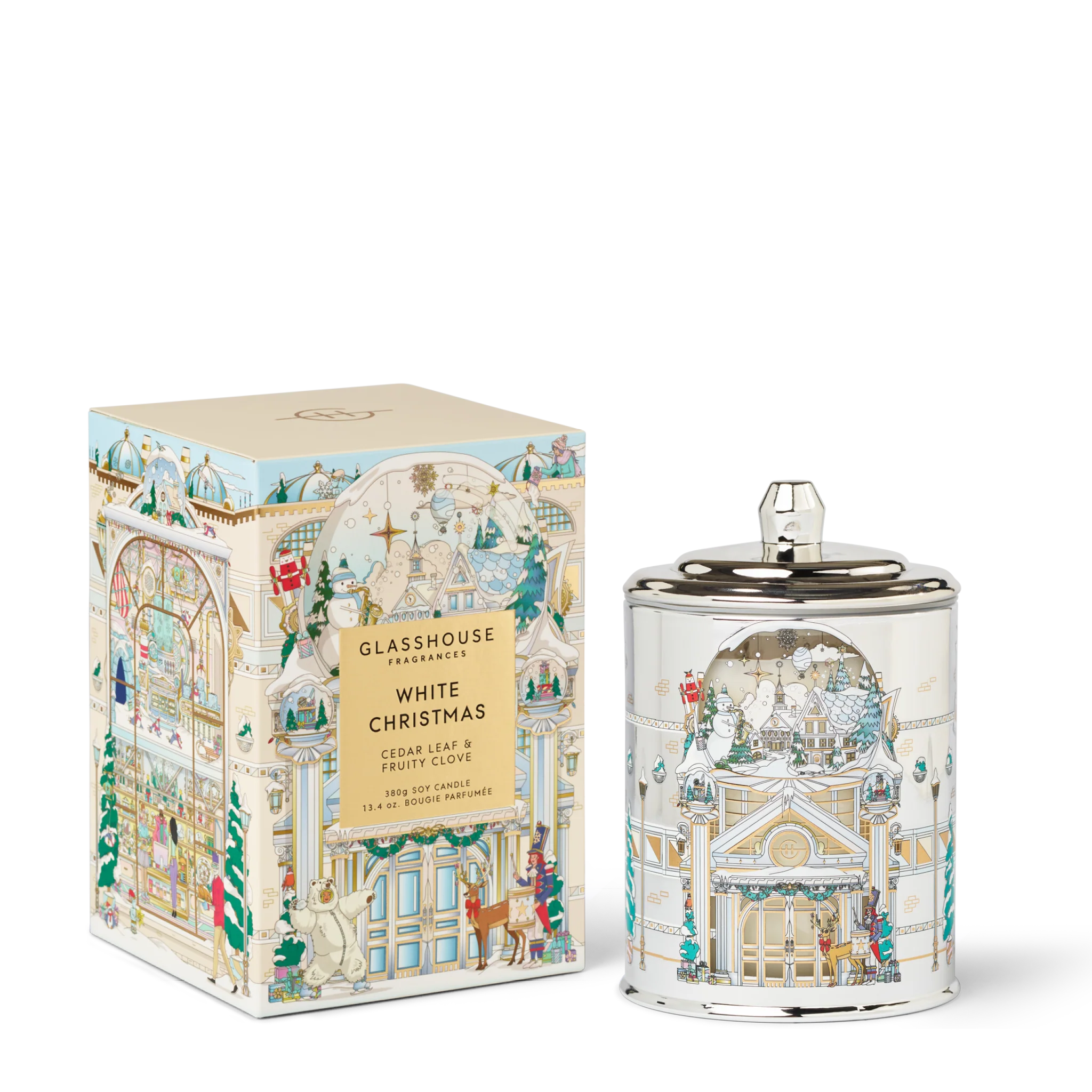 GF 380g Candle WHITE CHRISTMAS