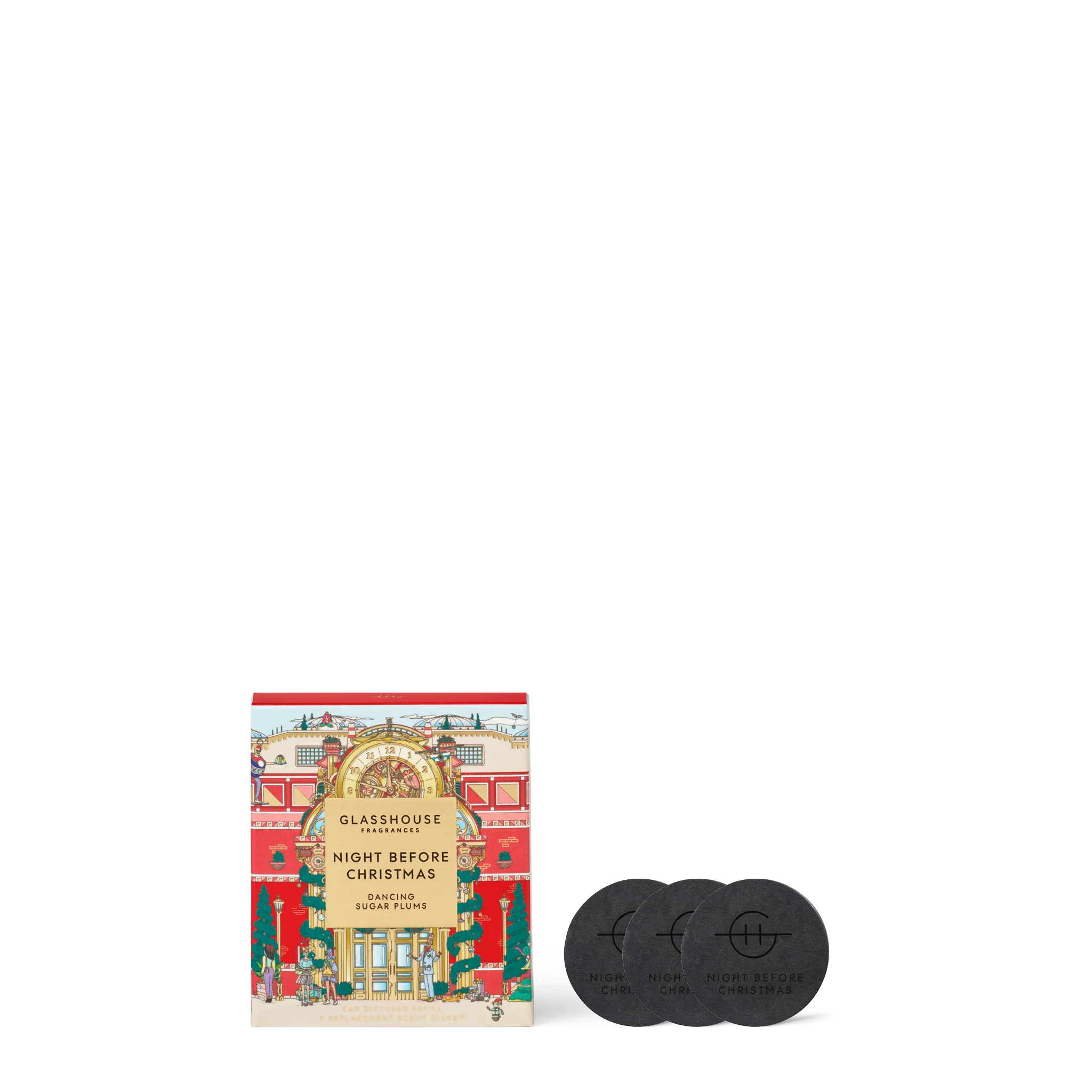 Glasshouse Car Diffuser Replacement Disks NIGHT BEFORE CHRISTMAS