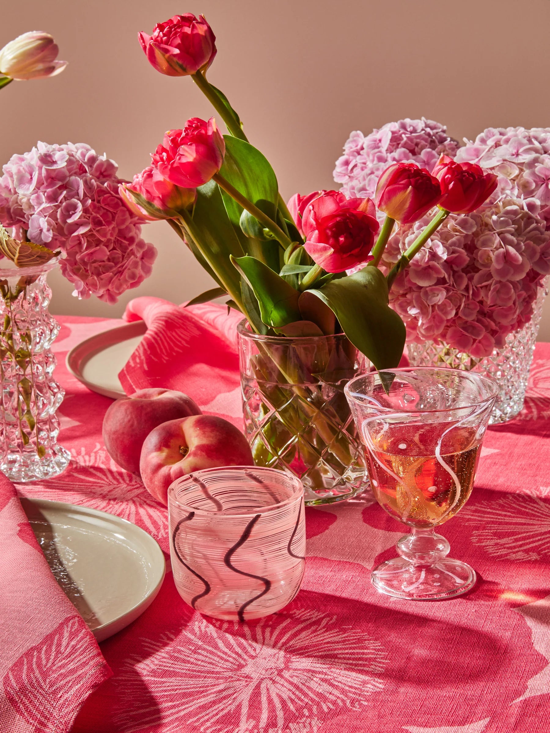 Bonnie and Neil Waves Pink Goblets