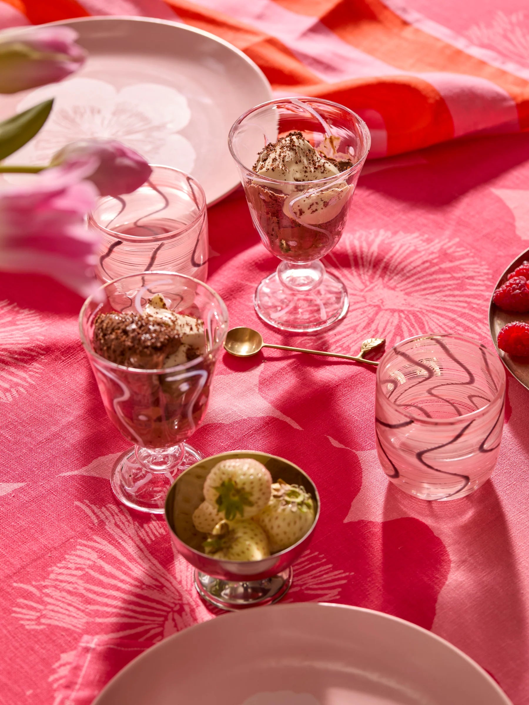 Bonnie and Neil Waves Pink Goblets