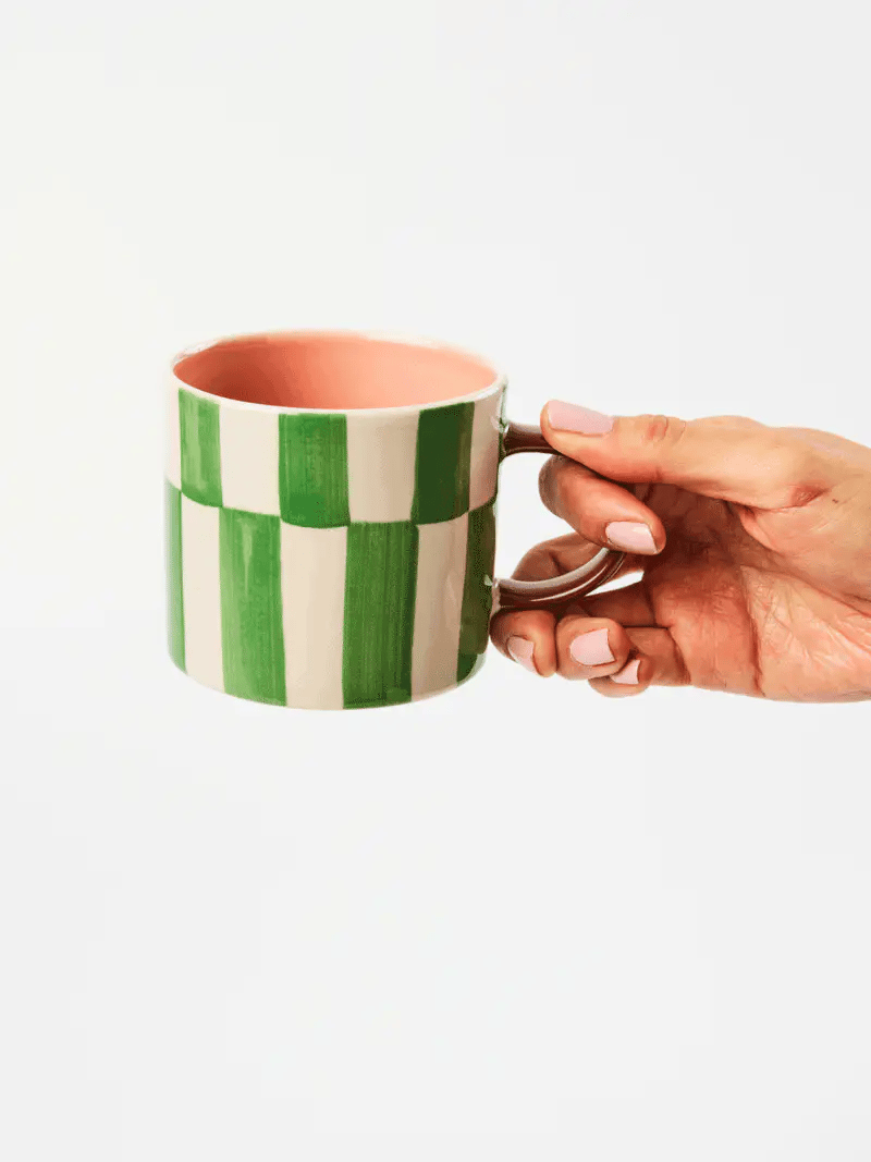 JONES & CO Bloomie Mug GREEN CHECK