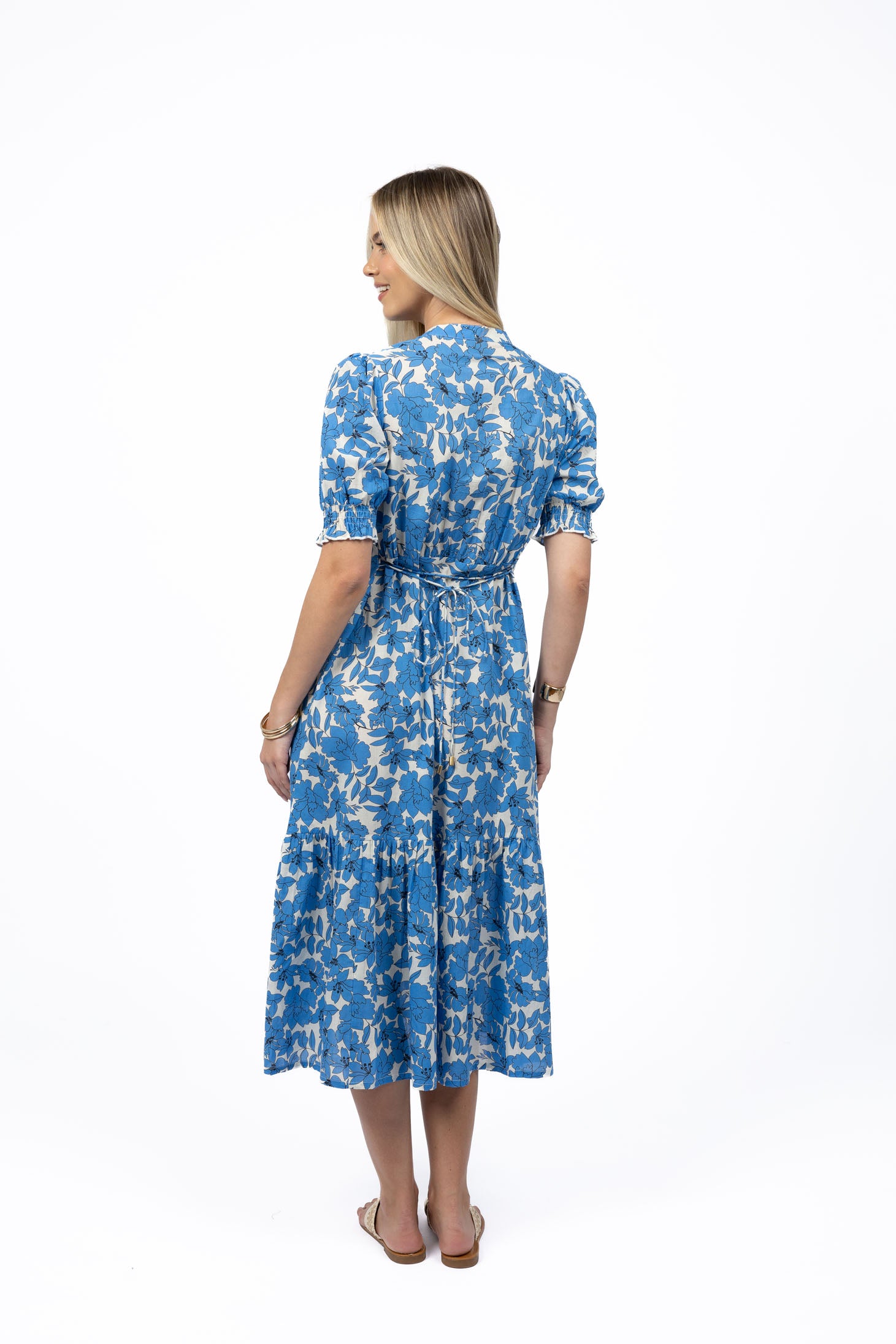 HUMIDITY Fleur Midi Dress BLUE STONE