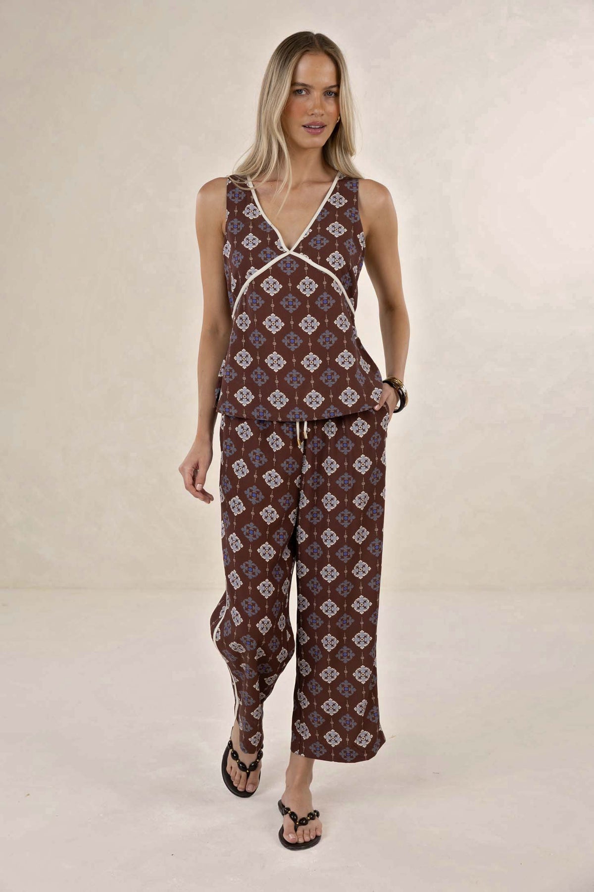 HUMIDITY Vintage Tales Pant CHOC/CREAM