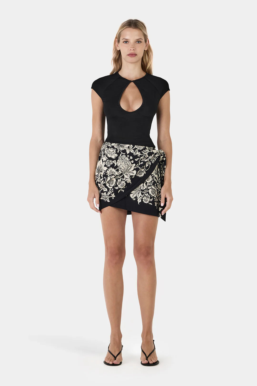 HANSEN & GRETAL Aluna Mini Skirt Noir Bloom