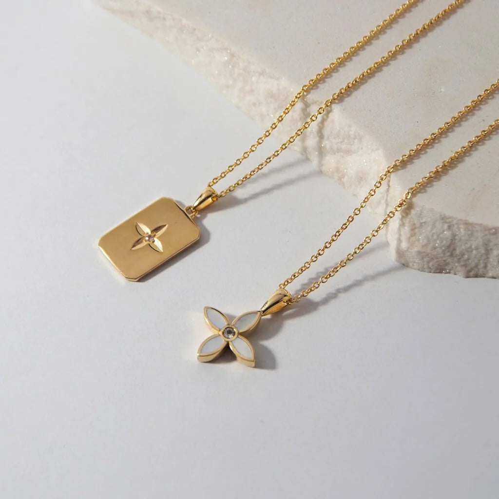 MURKANI Large Desert Flower Charm Necklace GOLD