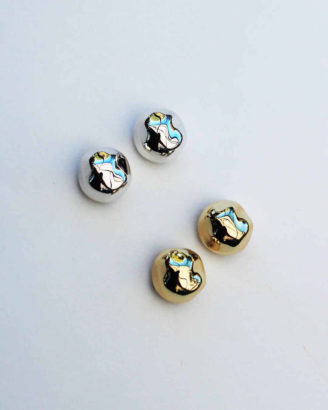 F+H Hammered Ball Studs GOLD