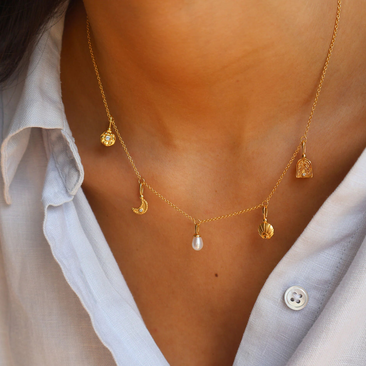 MURKANI Sea & Sky Charm Necklace GOLD