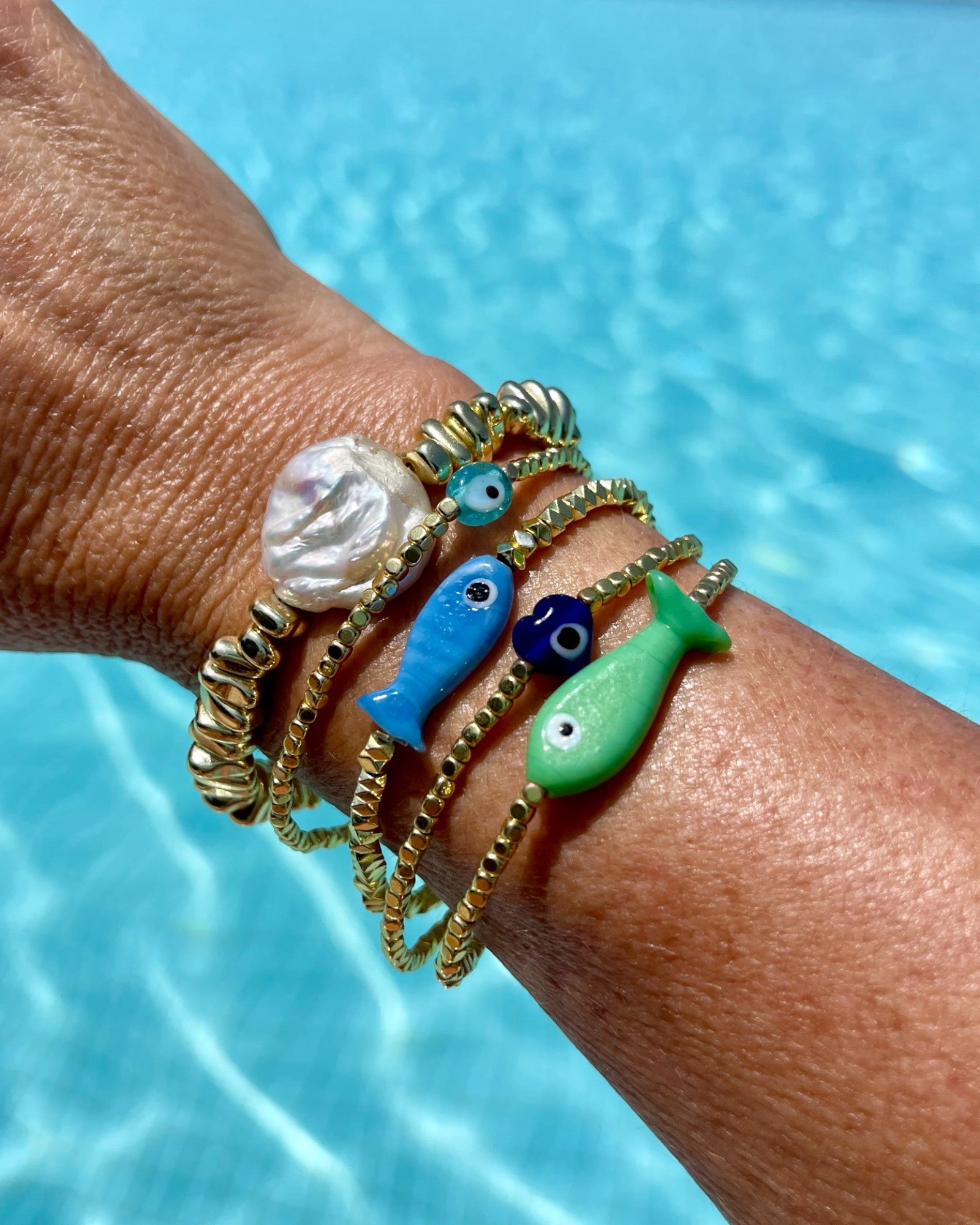 HEI TAI Gold Bracelet DARK BLUE EYE