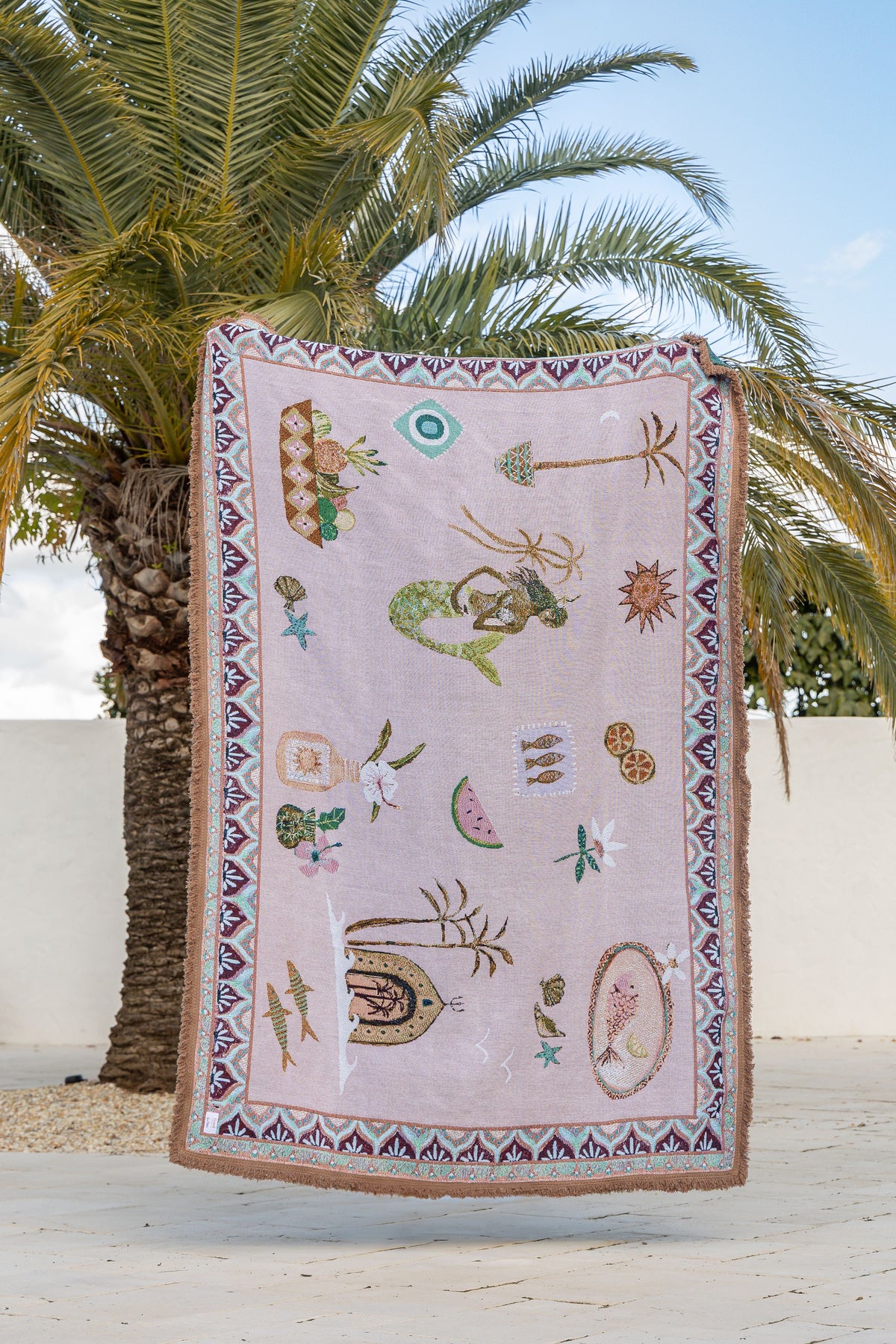 GOOD THROW CO Art Throw Rug SEA SONG MERMAID