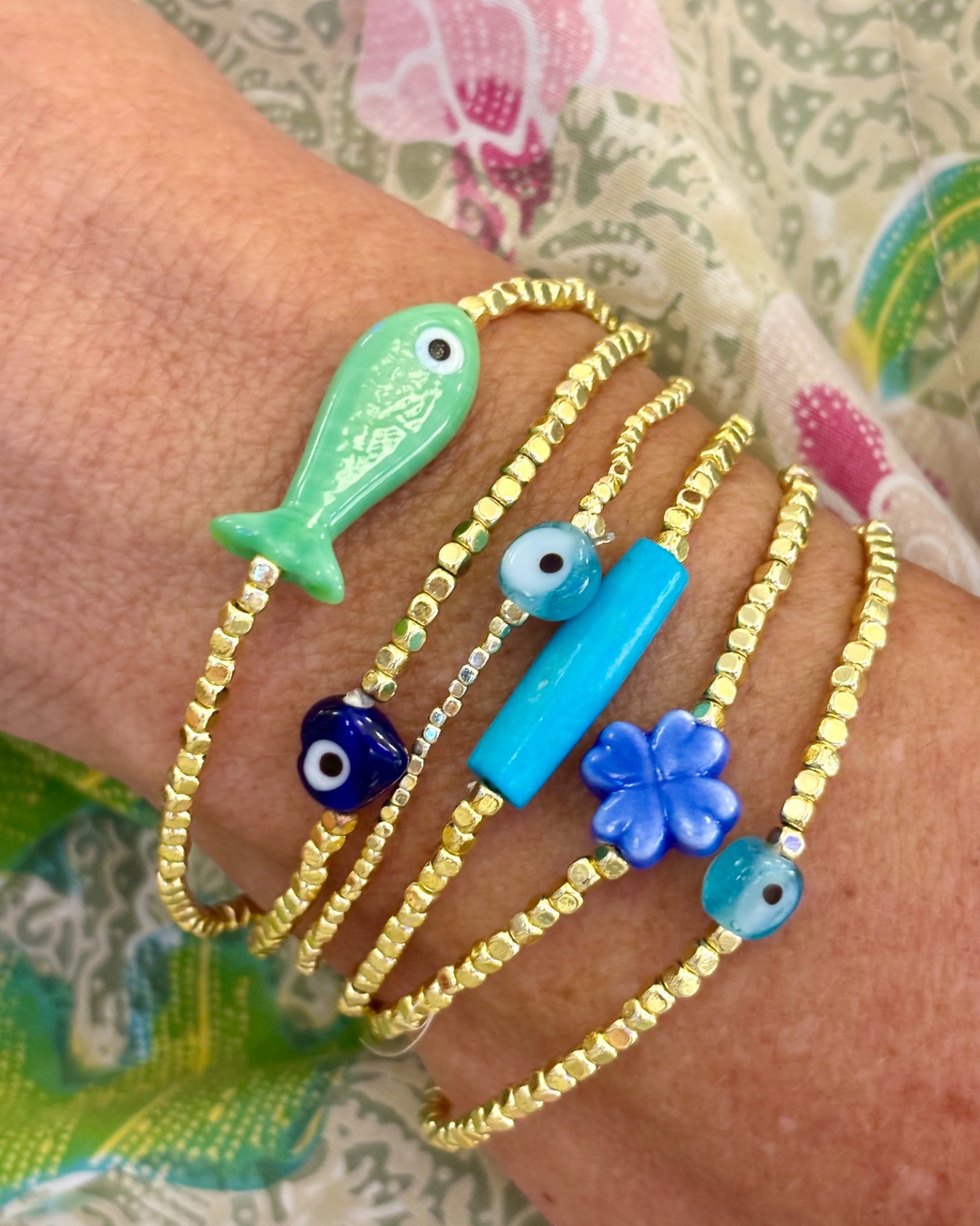 HEI TAI Gold Bracelet GREEN FISH