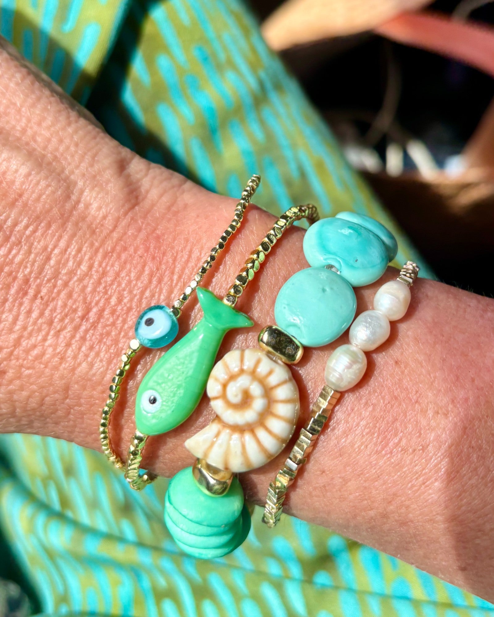 HEI TAI Gold Bracelet LIGHT BLUE EYE