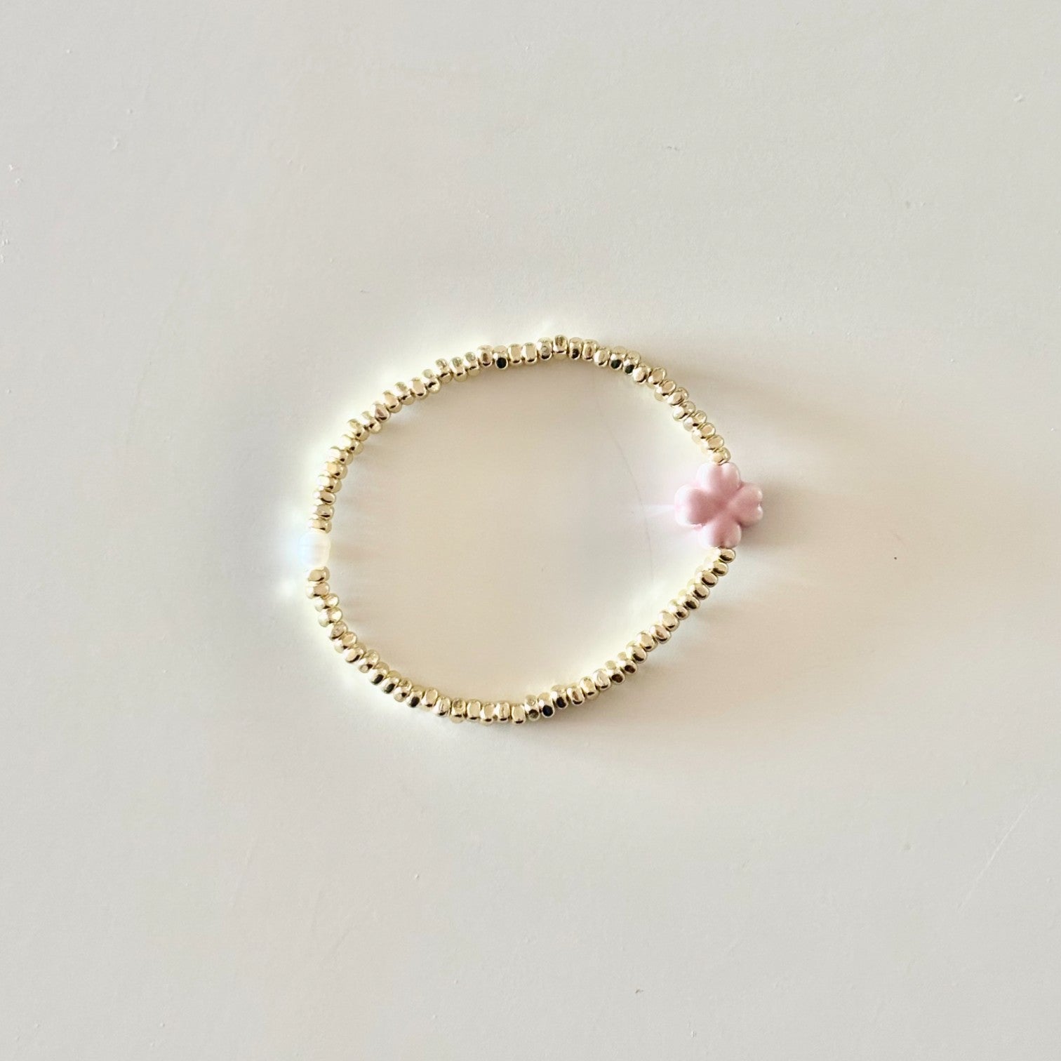 HEI TAI Gold Bracelet LUCKY CLOVER PINK