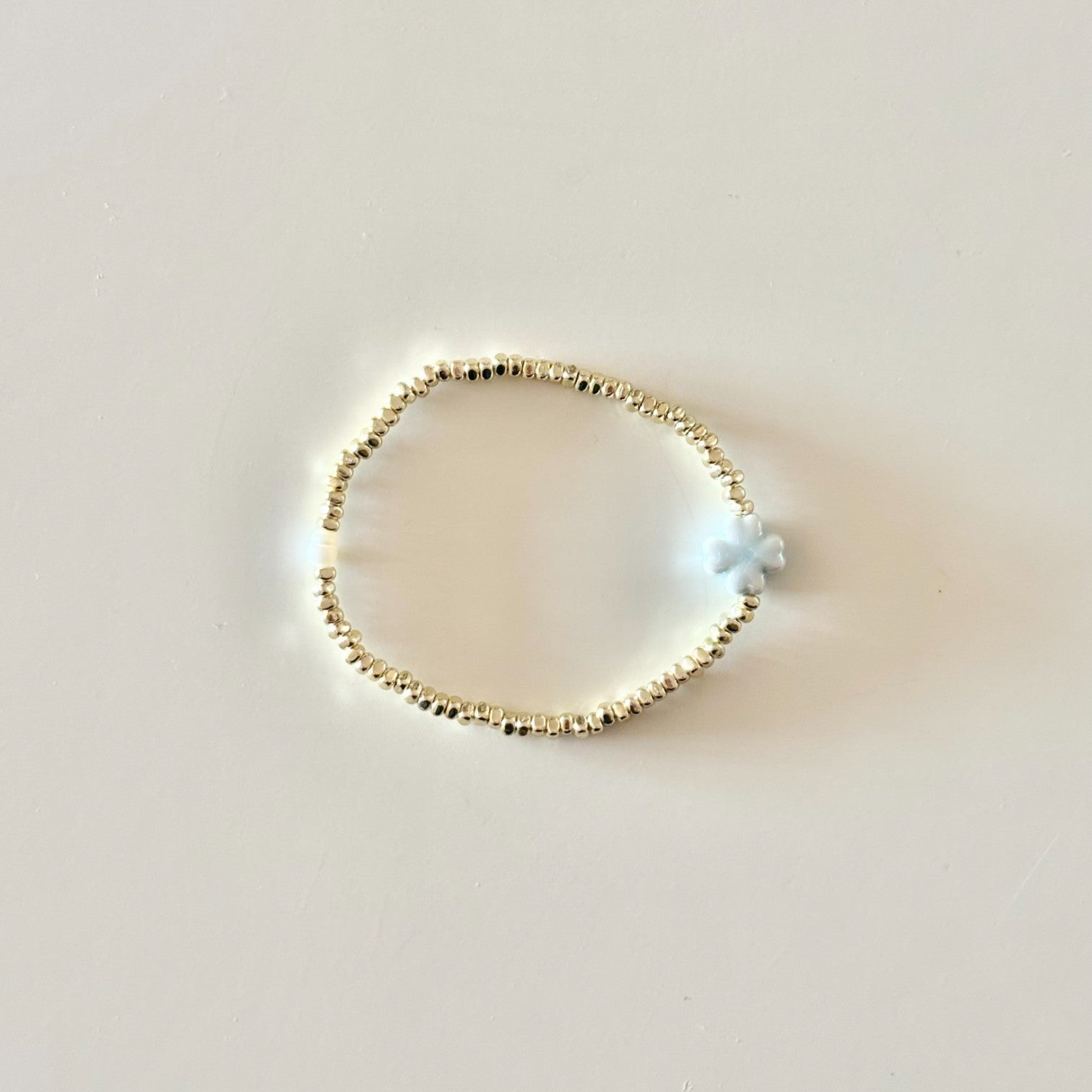 HEI TAI Gold Bracelet LUCKY CLOVER ICE BLUE