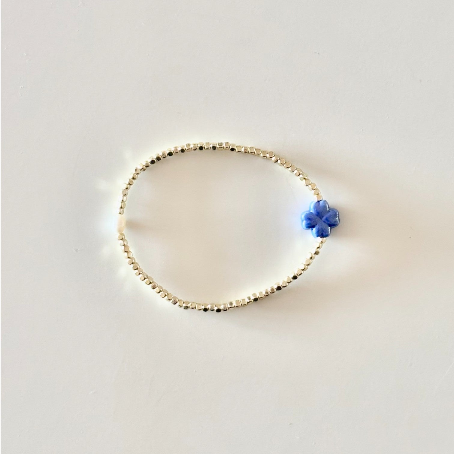 HEI TAI Gold Bracelet LUCKY CLOVER COBALT