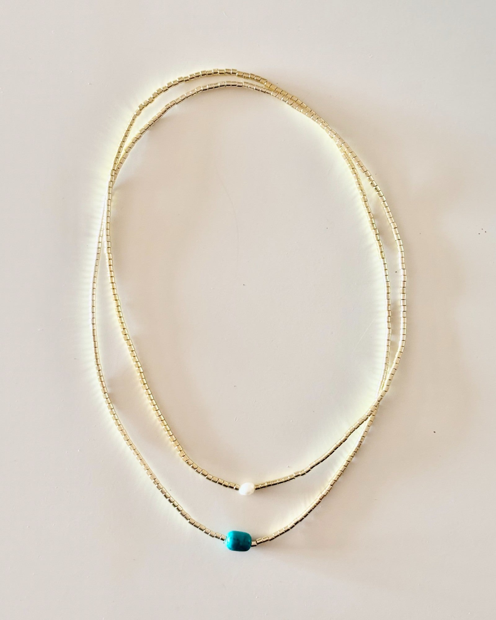 HEI TAI Soleil Necklace TURQUOISE + PEARL