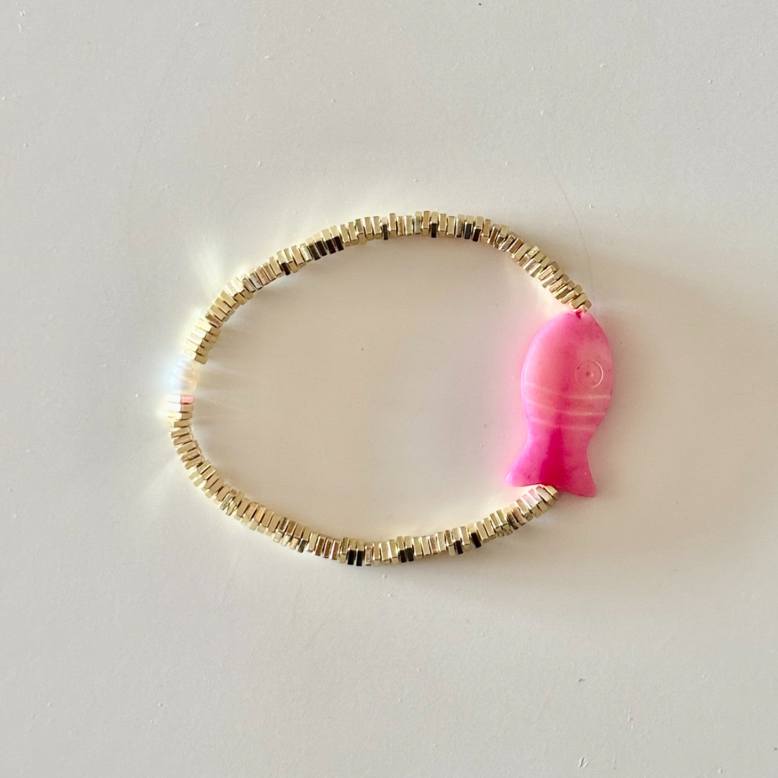 HEI TAI Gold Marisole Fish Bracelet NEON PINK