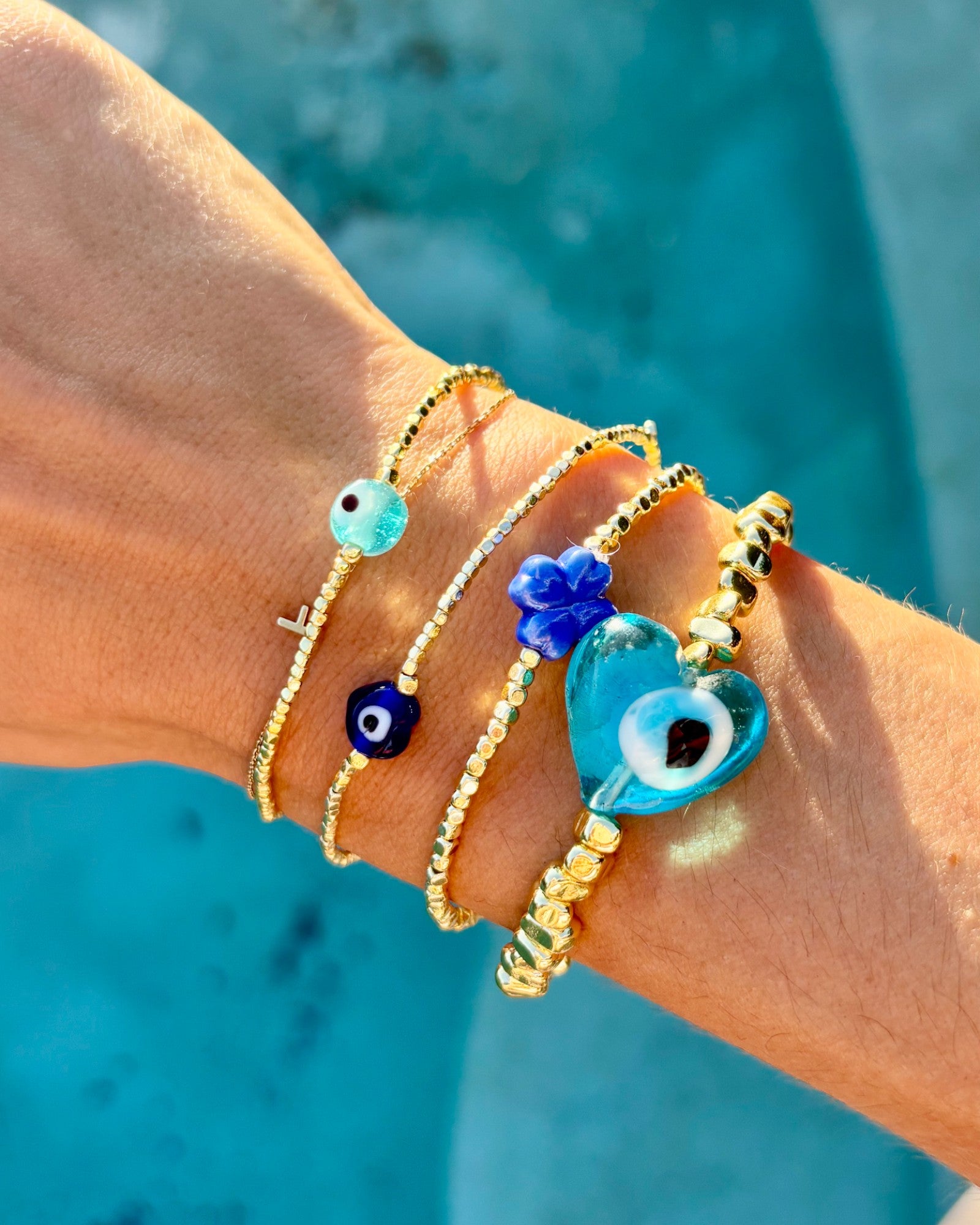 HEI TAI Gold Bracelet LIGHT BLUE EYE